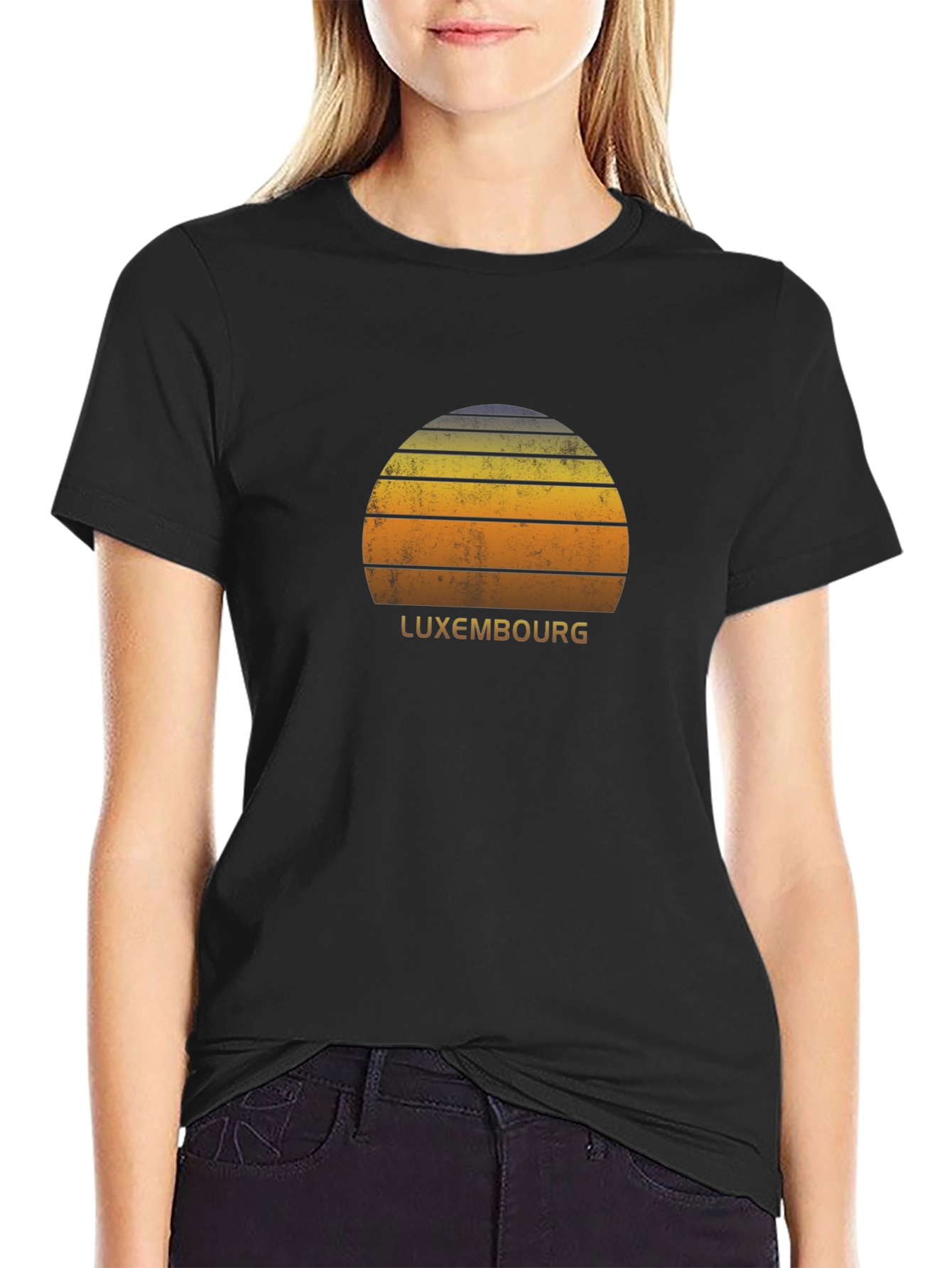 Retro Luxembourg Sunset Graphic T-Shirt