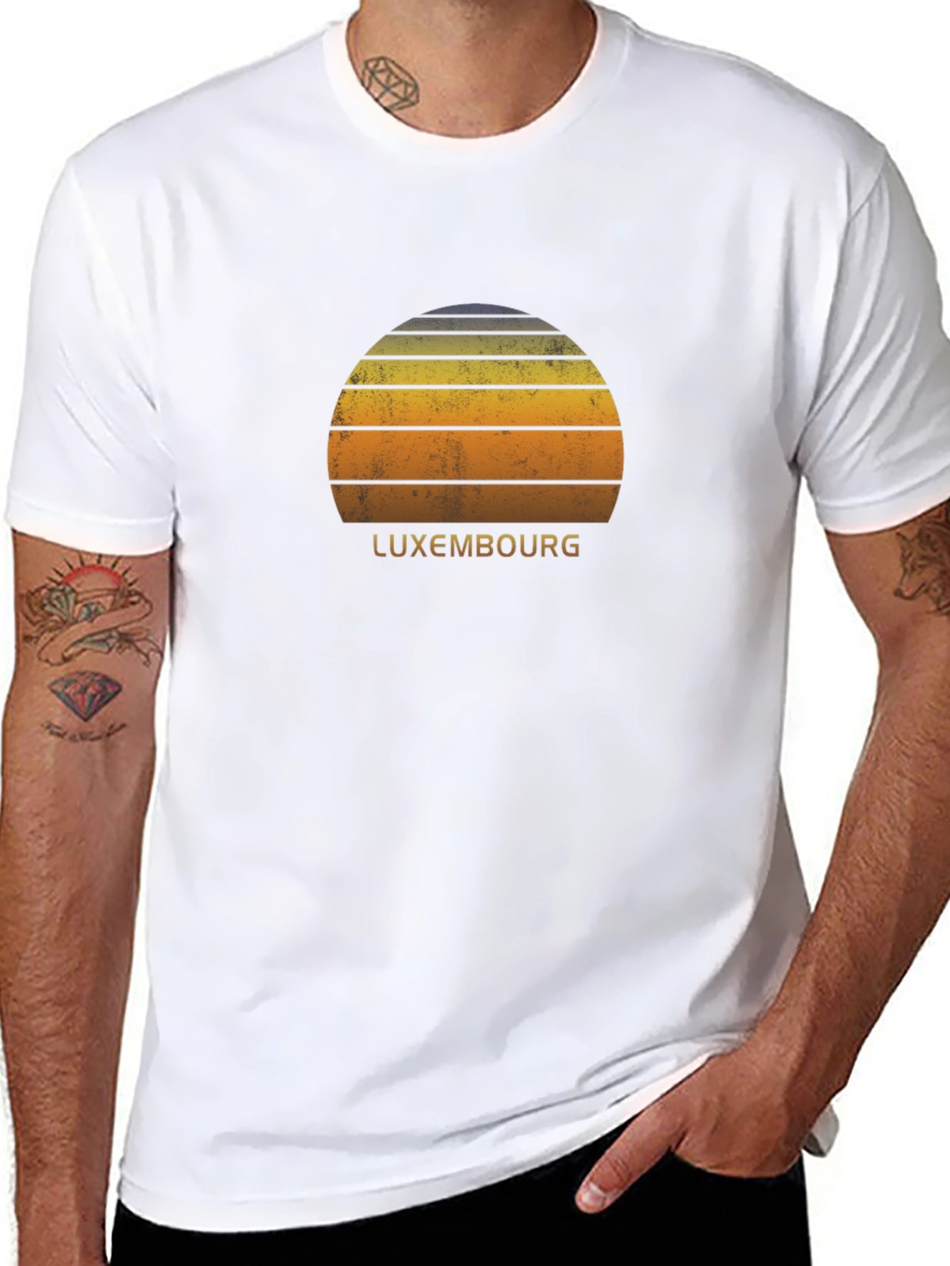 Retro Luxembourg Sunset Graphic T-Shirt