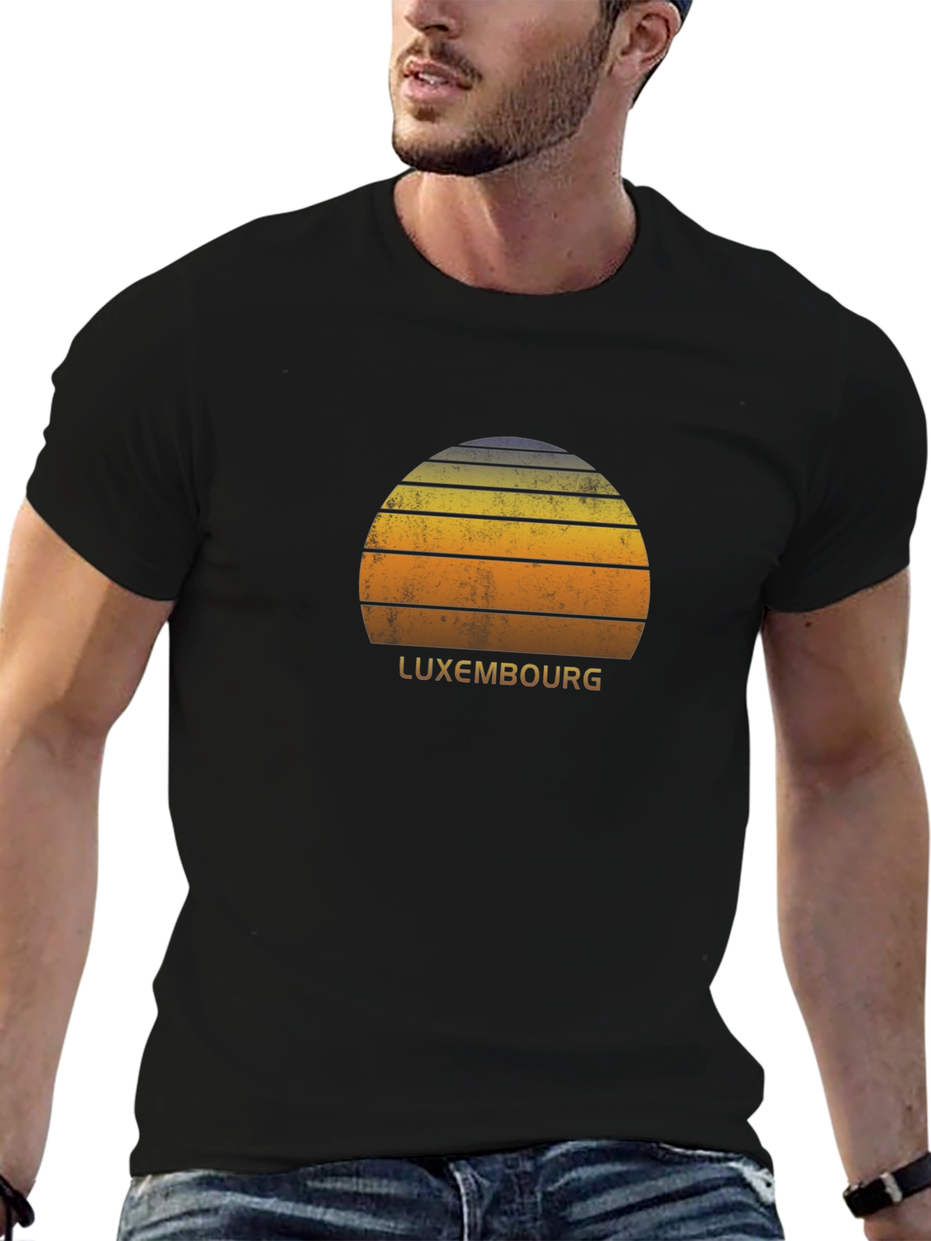 Retro Luxembourg Sunset Graphic T-Shirt