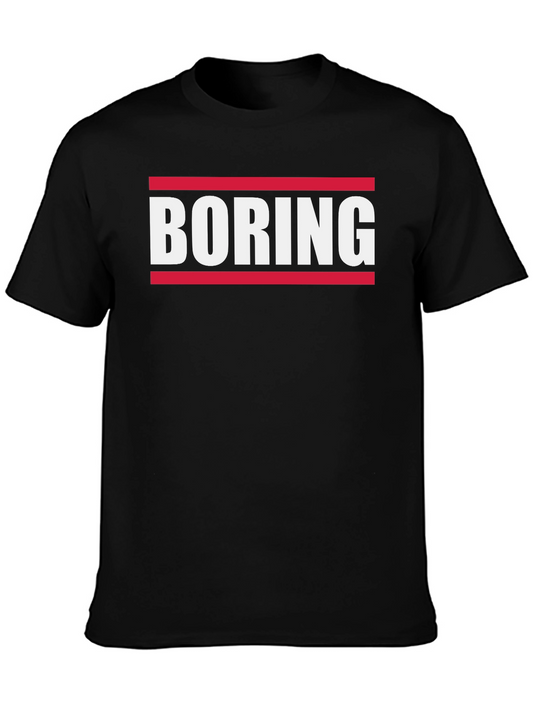 Boring Graphic Tee - Black Cotton Blend