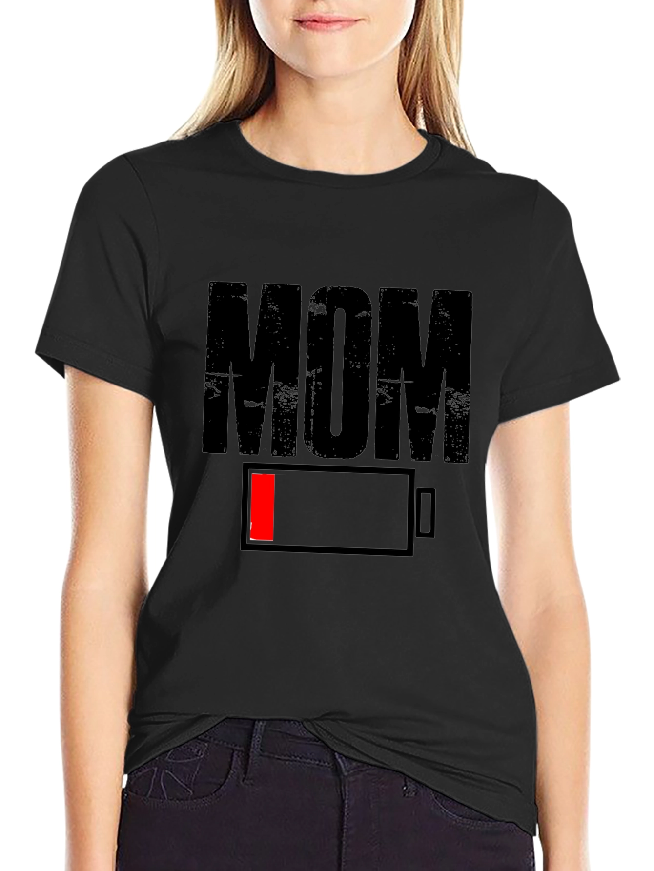 Mom Low Battery Funny T-Shirt