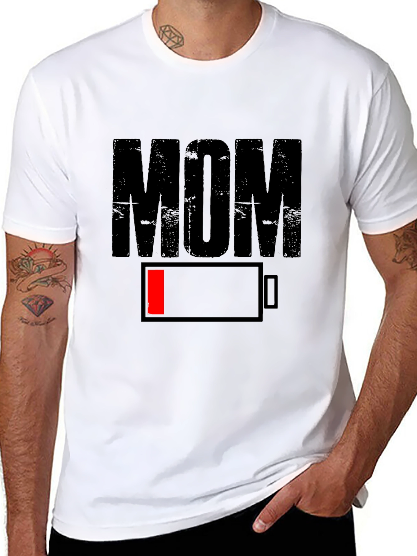 Mom Low Battery Funny T-Shirt