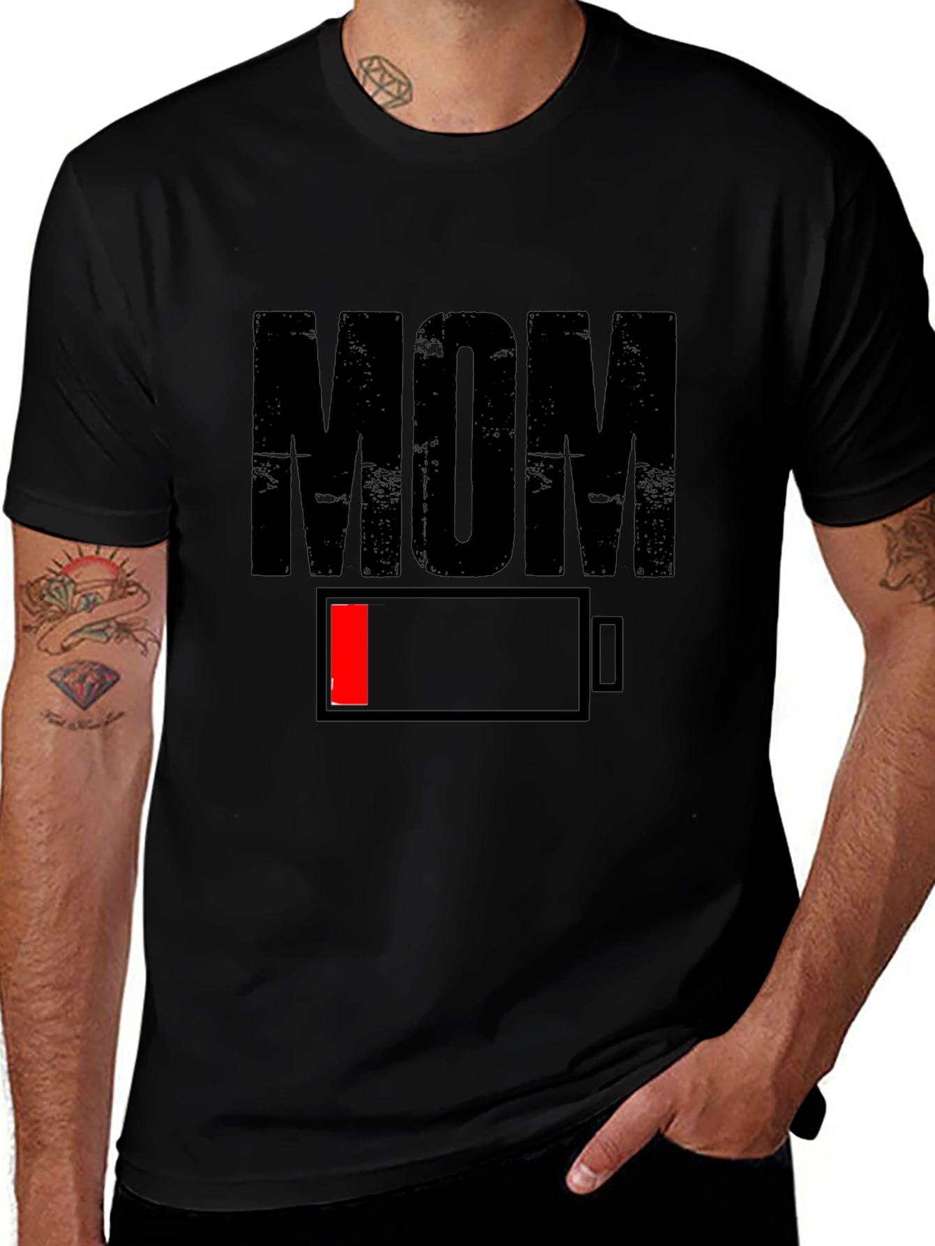 Mom Low Battery Funny T-Shirt
