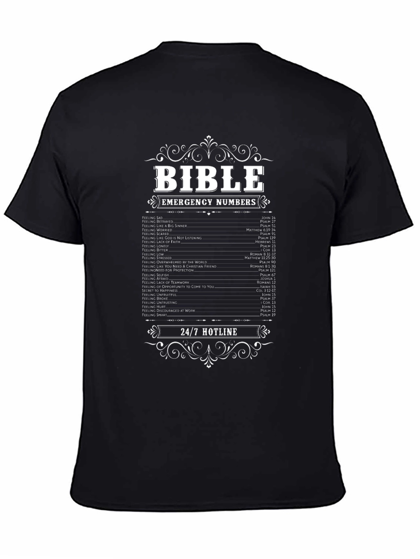 Bible Emergency Numbers T-Shirt Christian Hotline