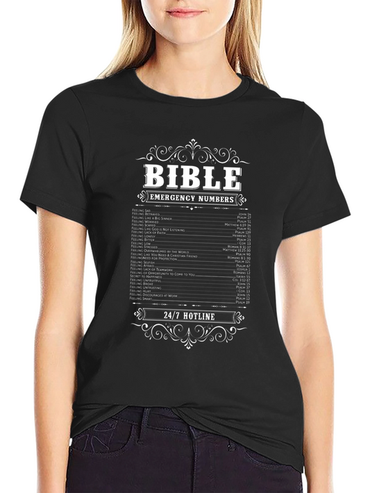 Bible Emergency Numbers T-Shirt Christian Hotline