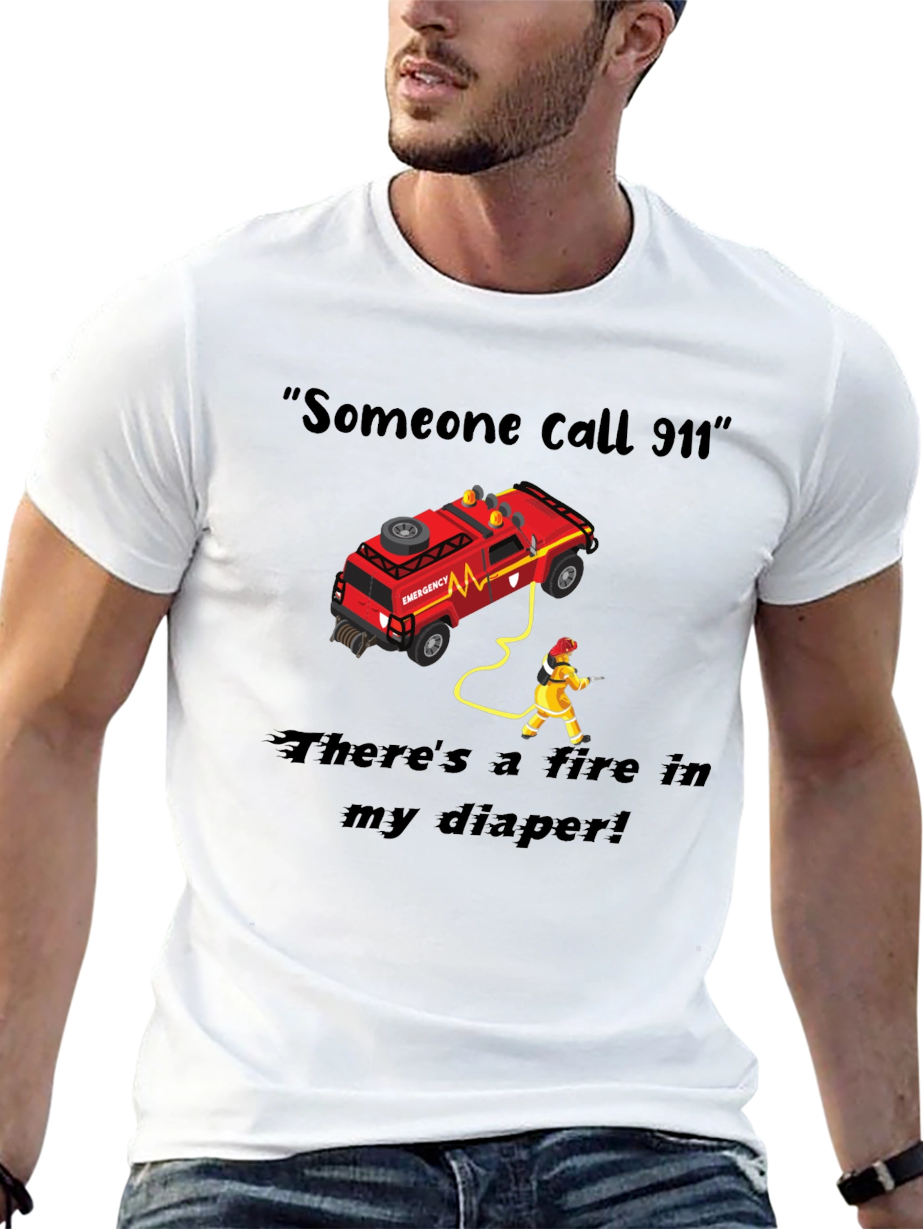 Fire in My Diaper T-Shirt - Funny Graphic Tee