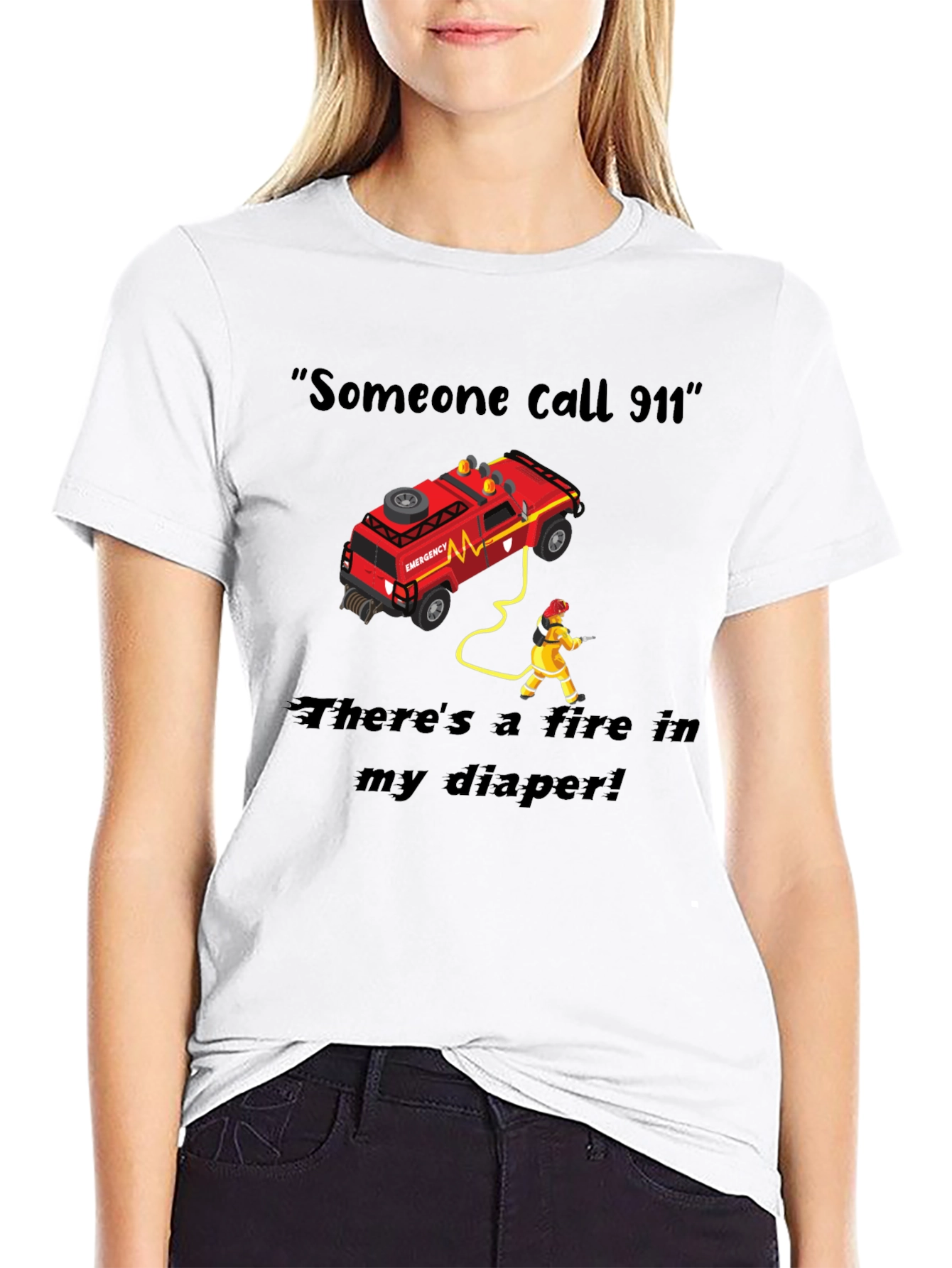 Fire in My Diaper T-Shirt - Funny Graphic Tee