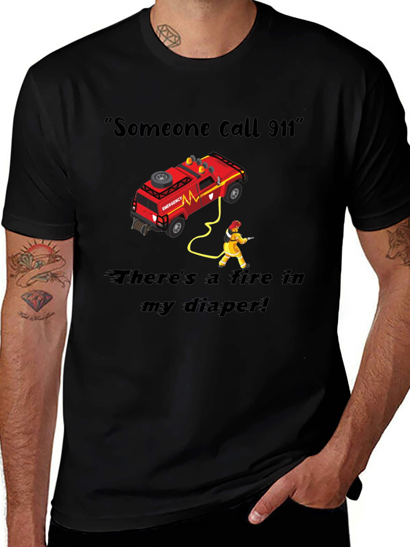 Fire in My Diaper T-Shirt - Funny Graphic Tee