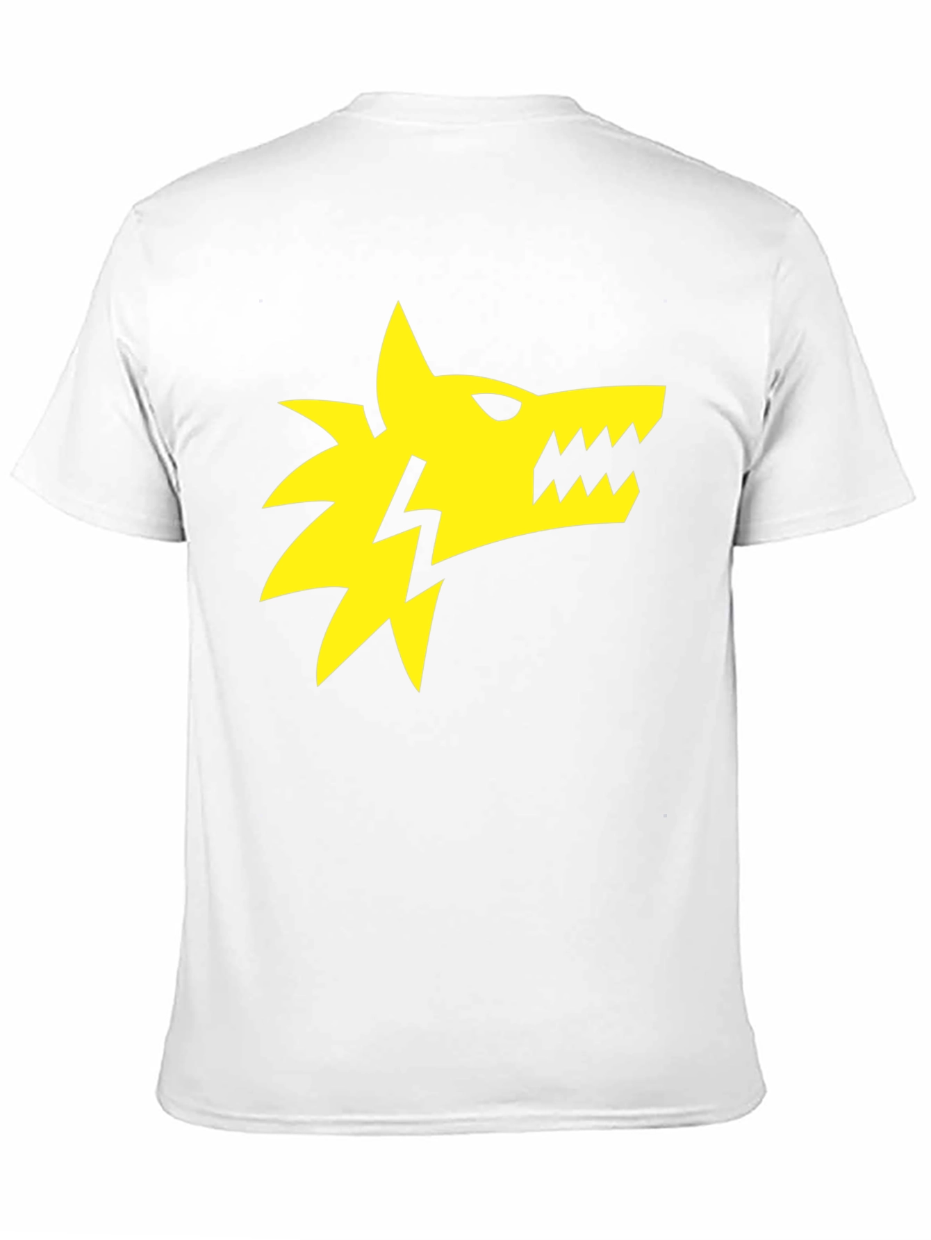 Black T-Shirt with Yellow Wolf Lightning Bolt Graphic