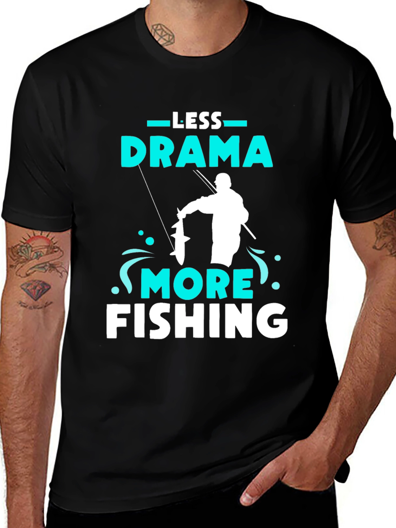 Less Drama More Fishing Graphic Tee