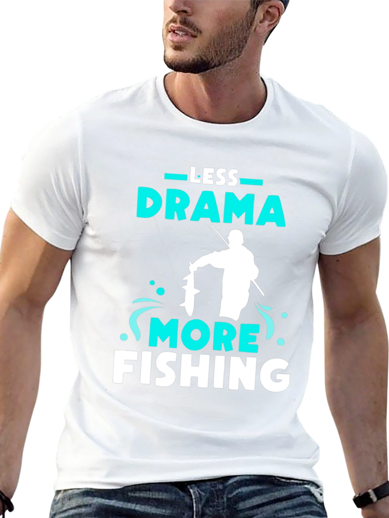 Less Drama More Fishing Graphic Tee