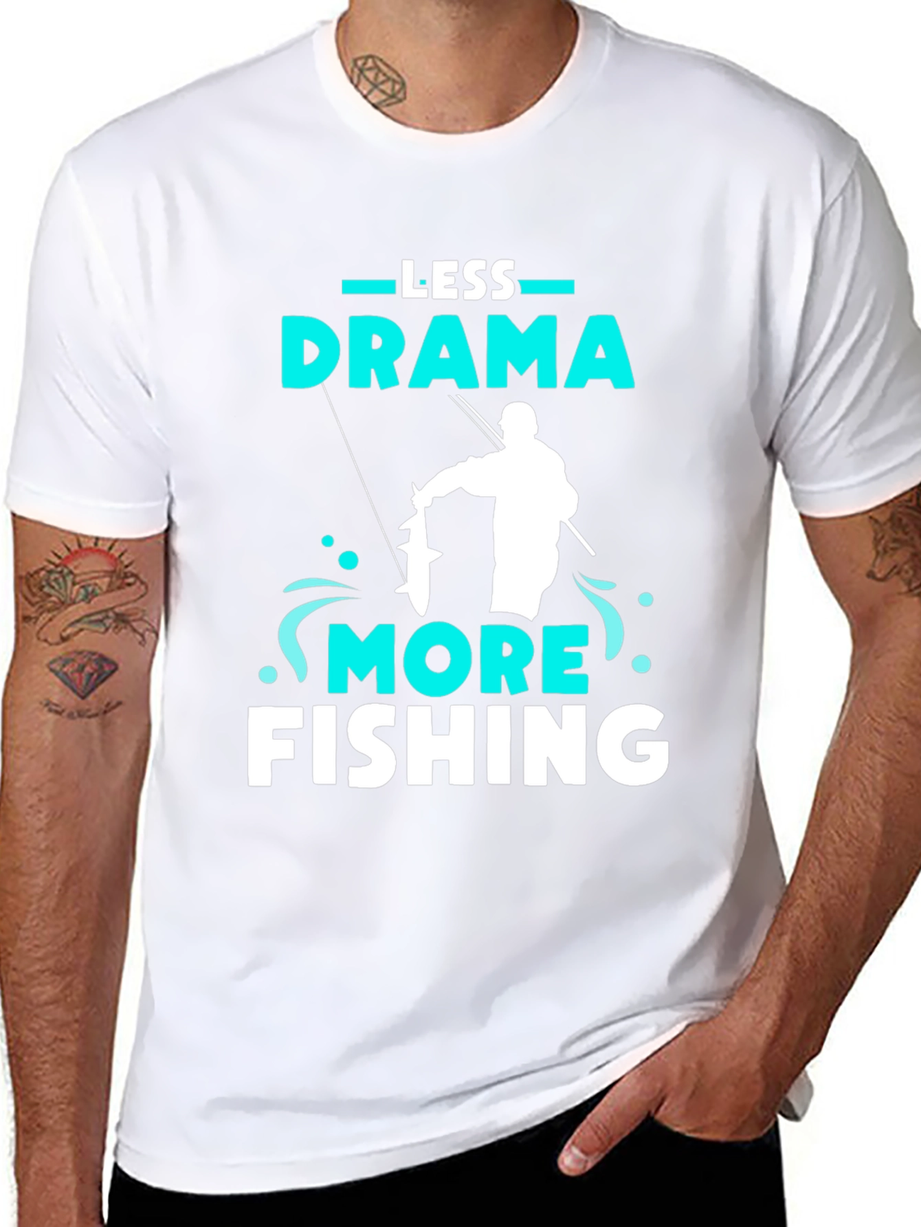 Less Drama More Fishing Graphic Tee