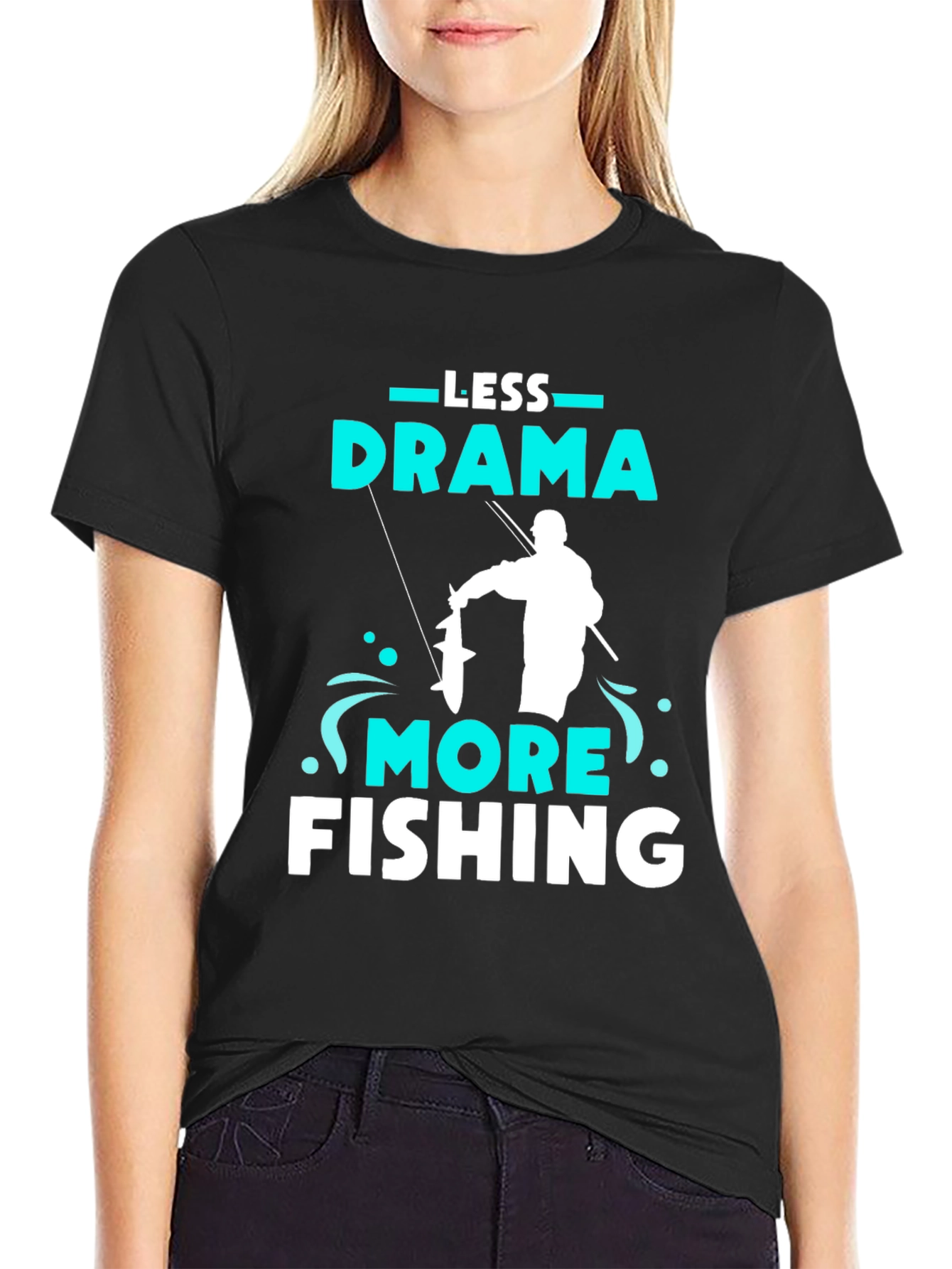 Less Drama More Fishing Graphic Tee