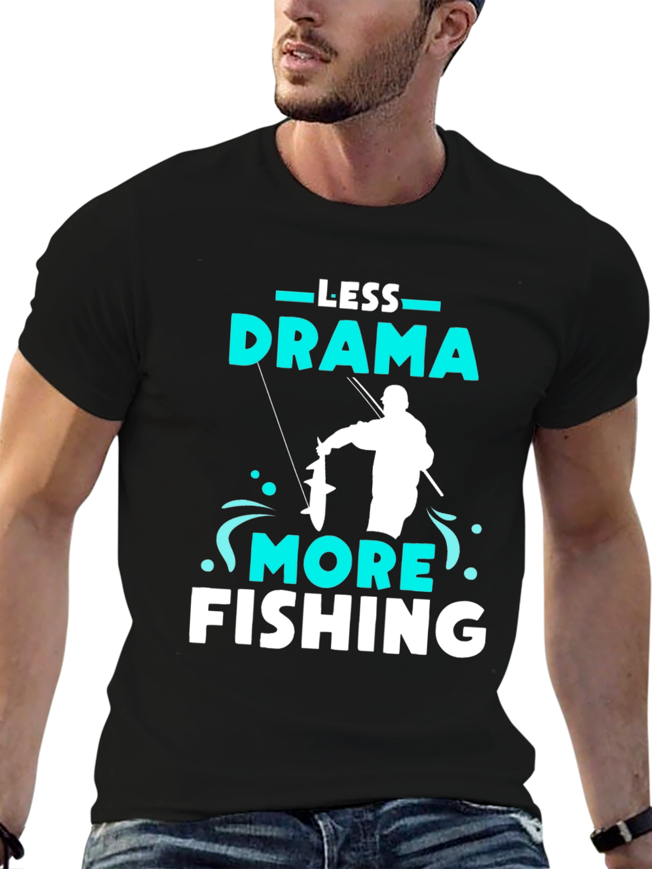 Less Drama More Fishing Graphic Tee