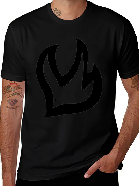 Bold Flame Graphic Black T-Shirt
