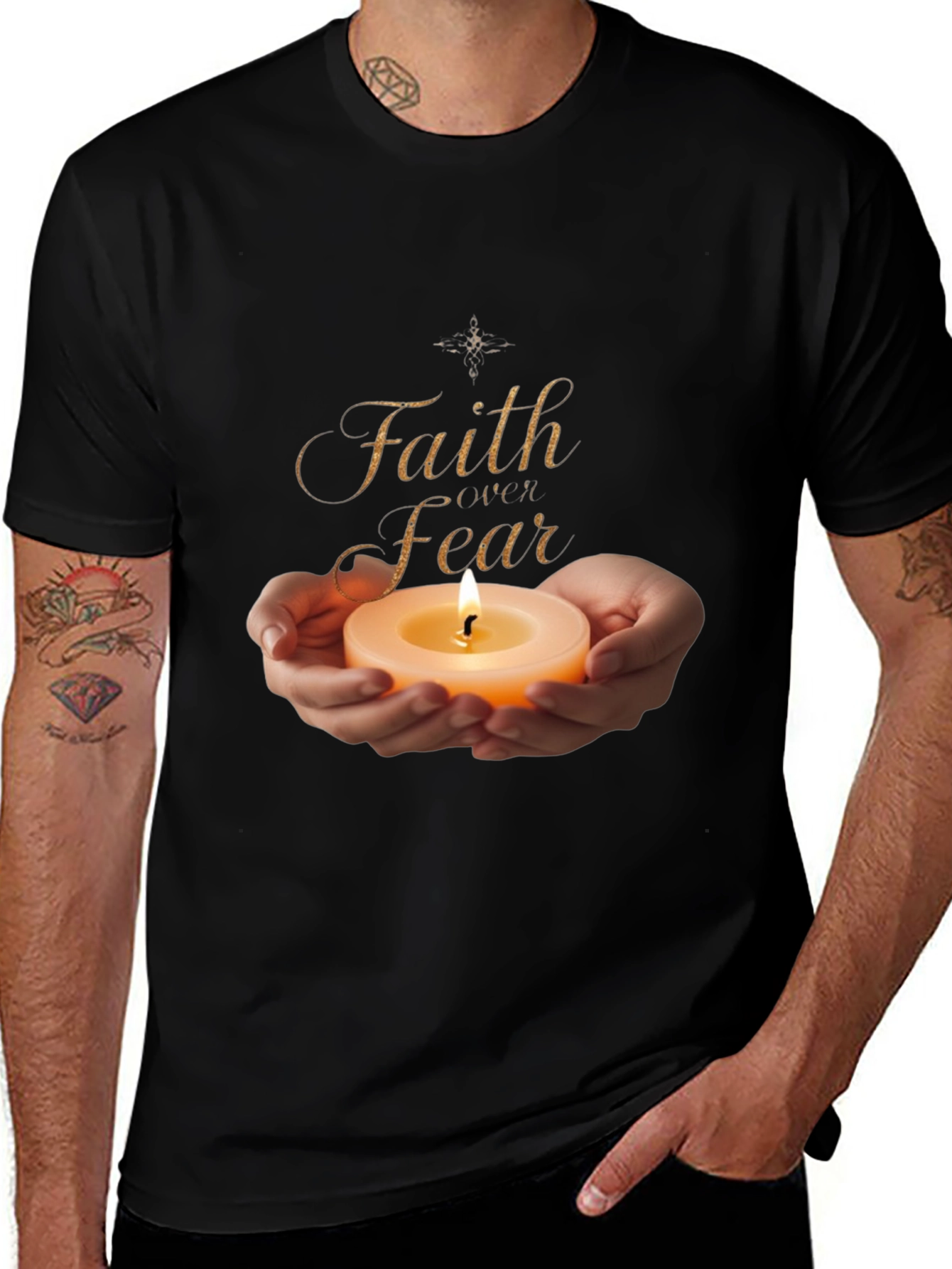 Faith Over Fear Graphic Tee - Light in Darkness