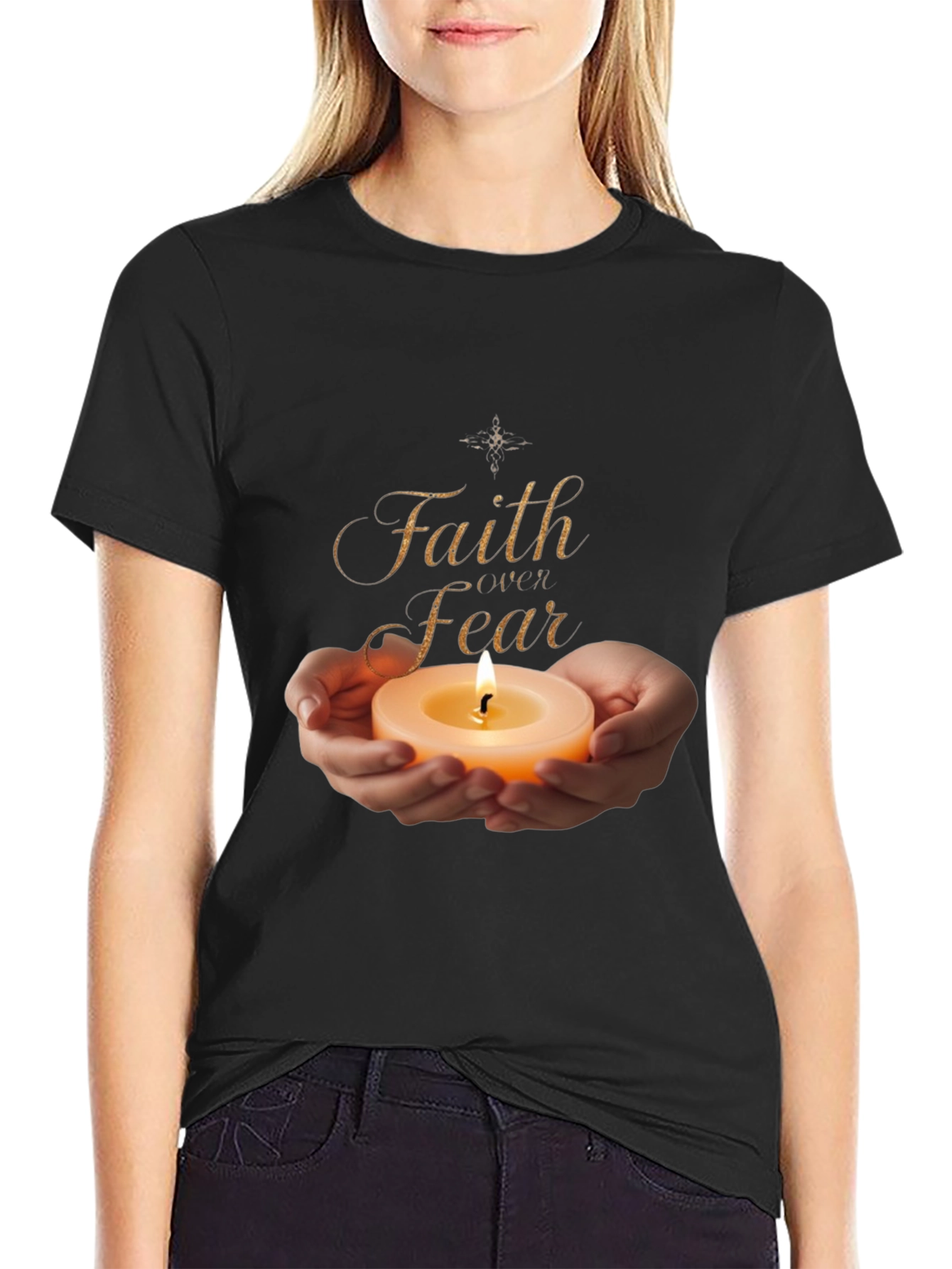 Faith Over Fear Graphic Tee - Light in Darkness