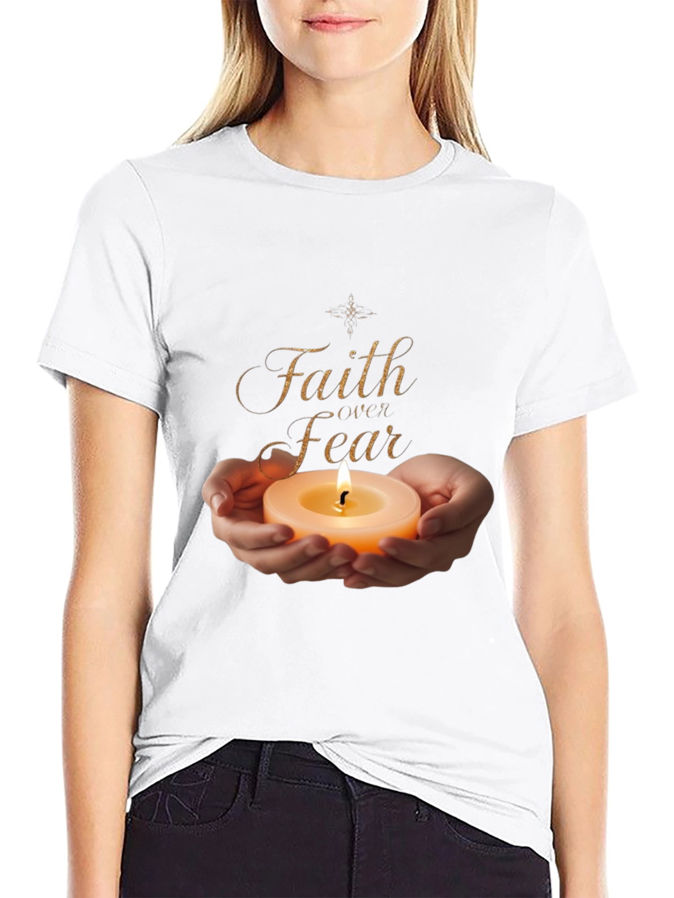 Faith Over Fear Graphic Tee - Light in Darkness