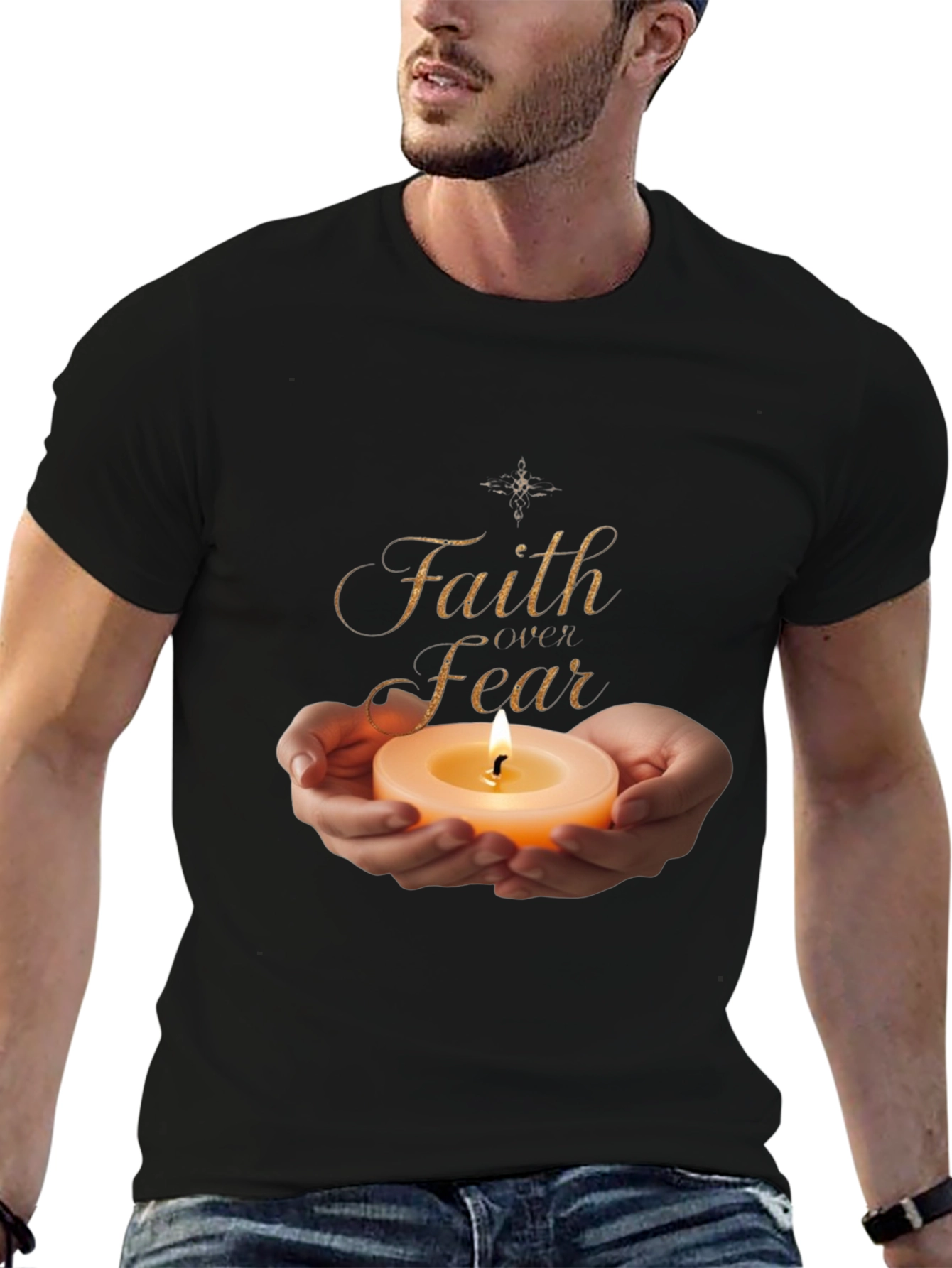 Faith Over Fear Graphic Tee - Light in Darkness
