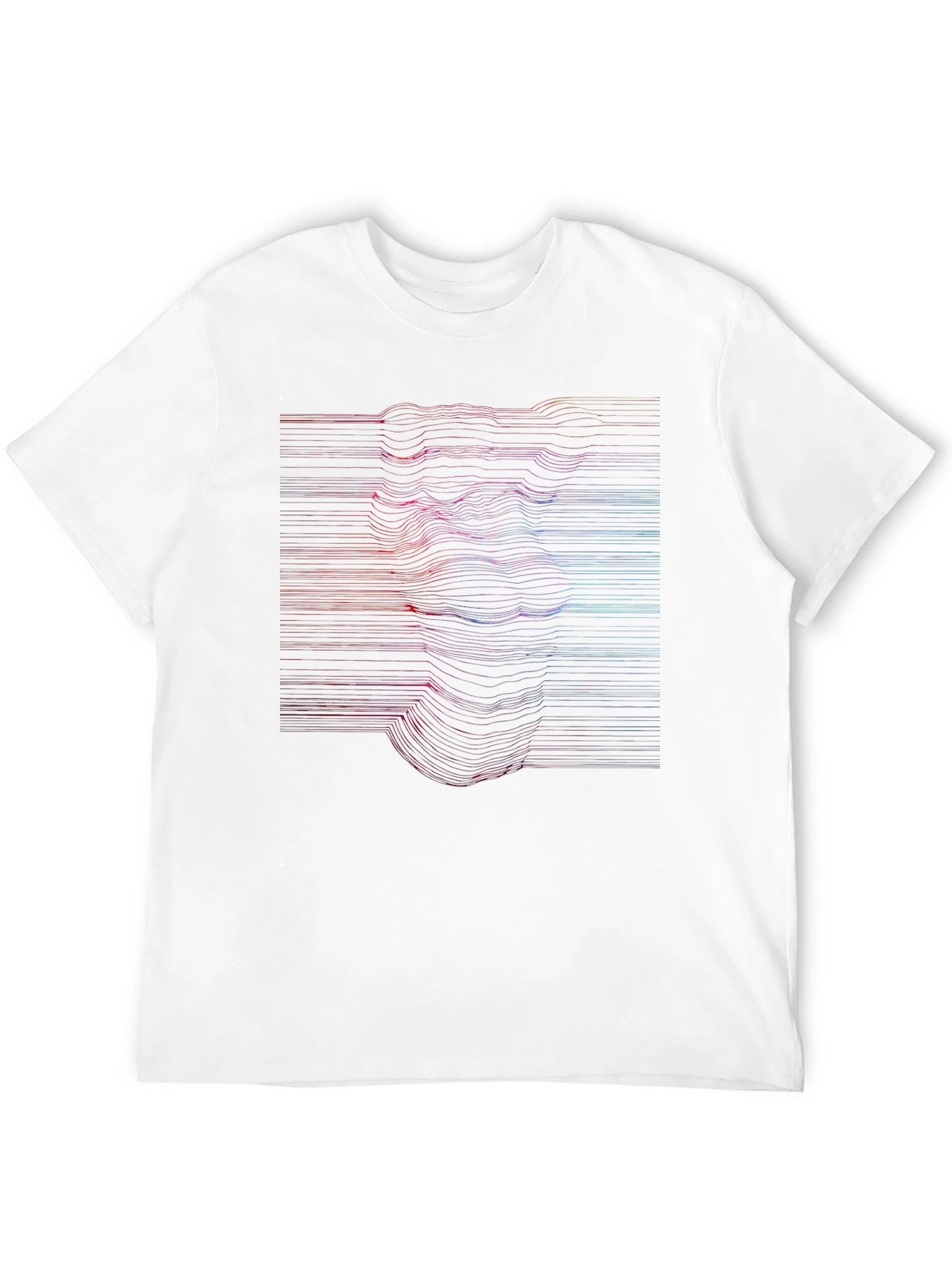 Abstract Line Art Face Graphic T-Shirt