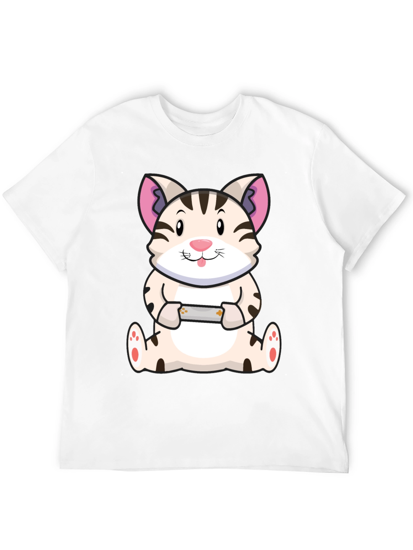 Gamer Cat Graphic Tee - Funny Cute T-Shirt