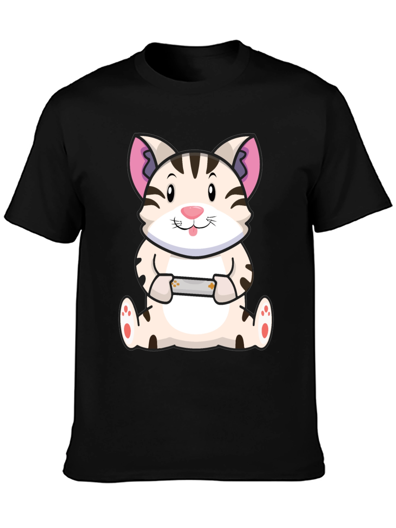Gamer Cat Graphic Tee - Funny Cute T-Shirt