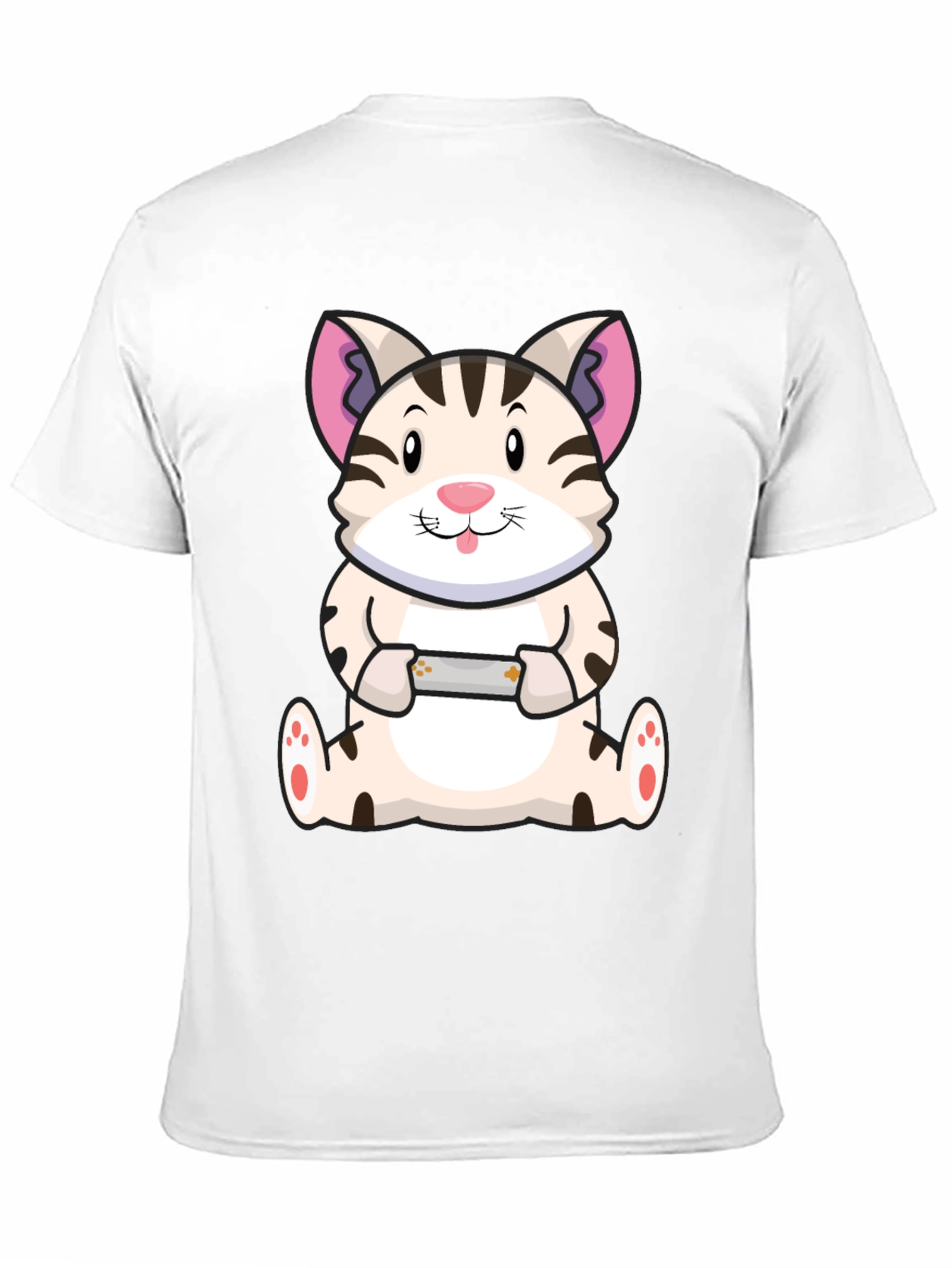 Gamer Cat Graphic Tee - Funny Cute T-Shirt