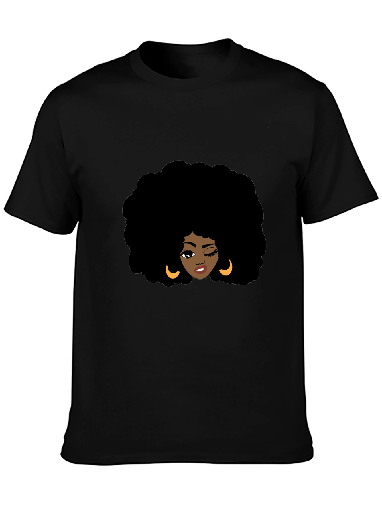Afro Woman Graphic Black T-Shirt