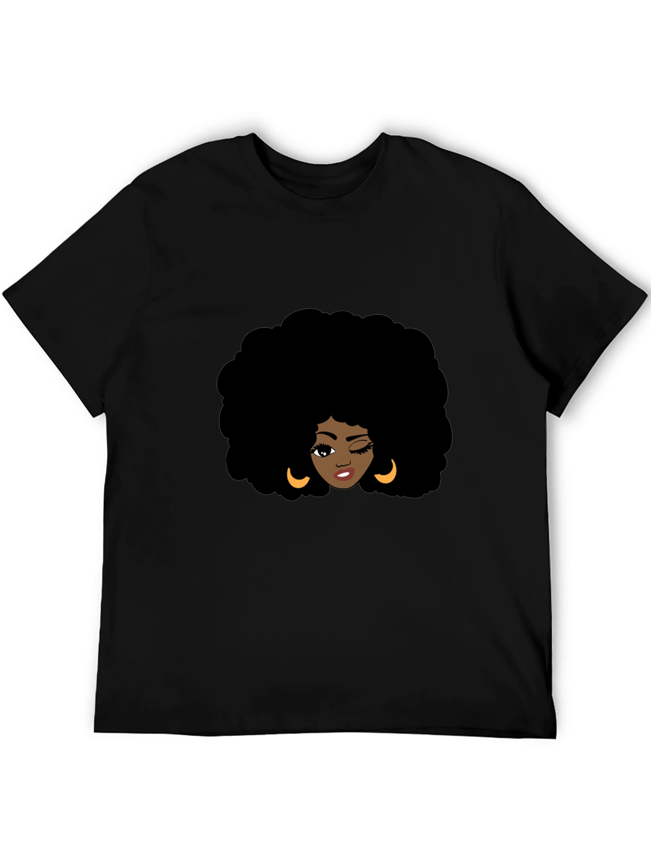 Afro Woman Graphic Black T-Shirt