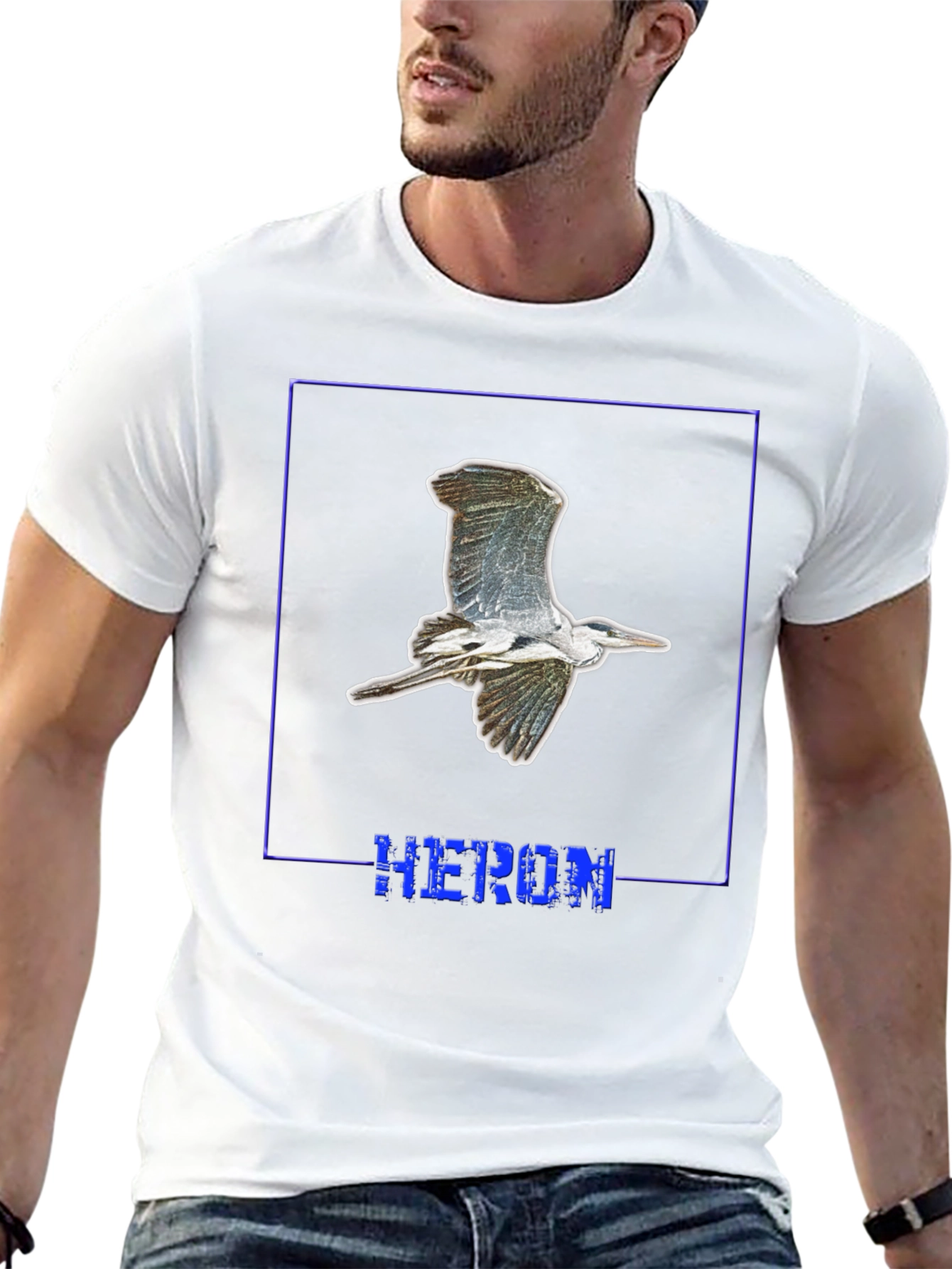 Heron Graphic Black T-Shirt