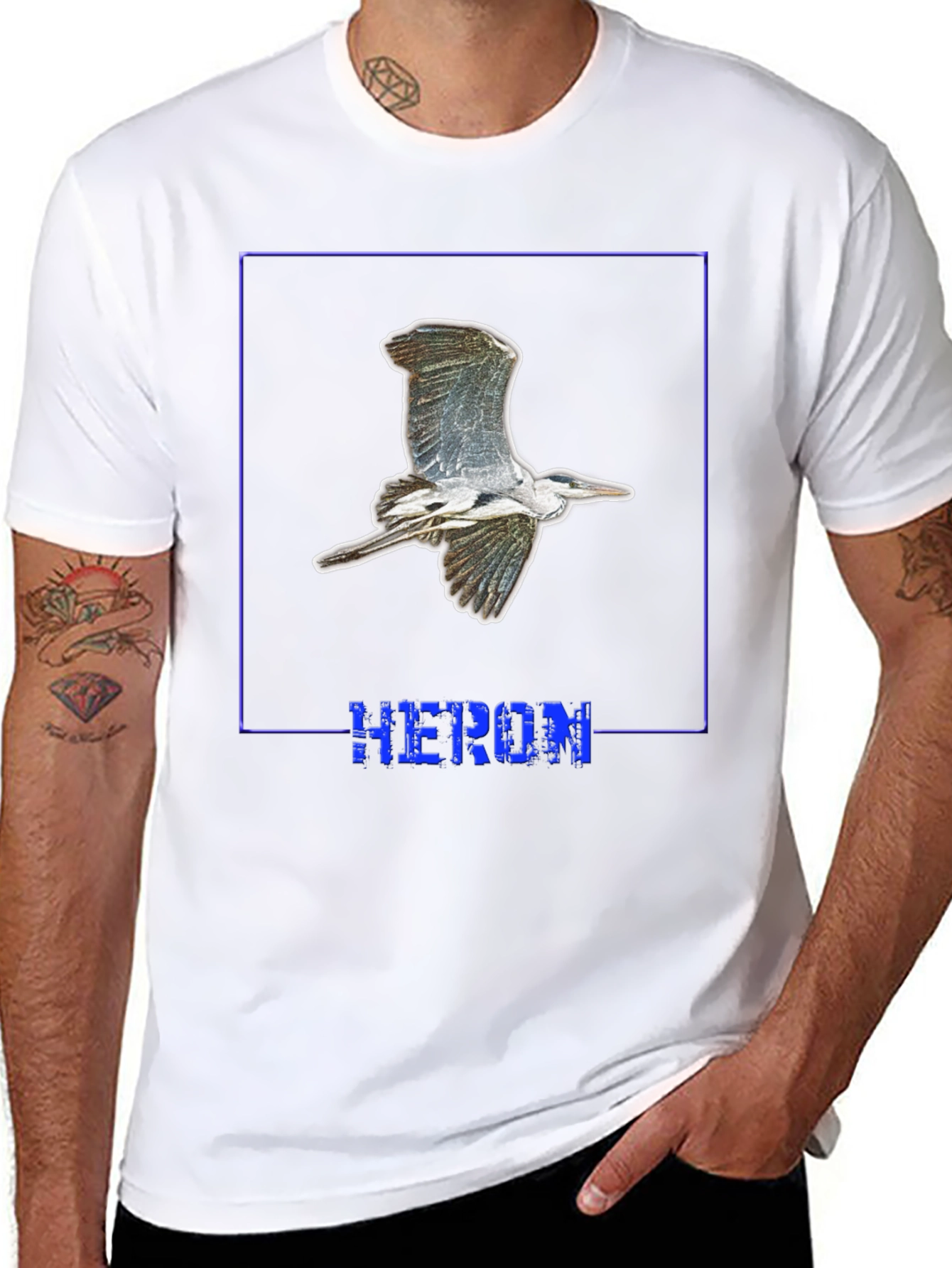 Heron Graphic Black T-Shirt