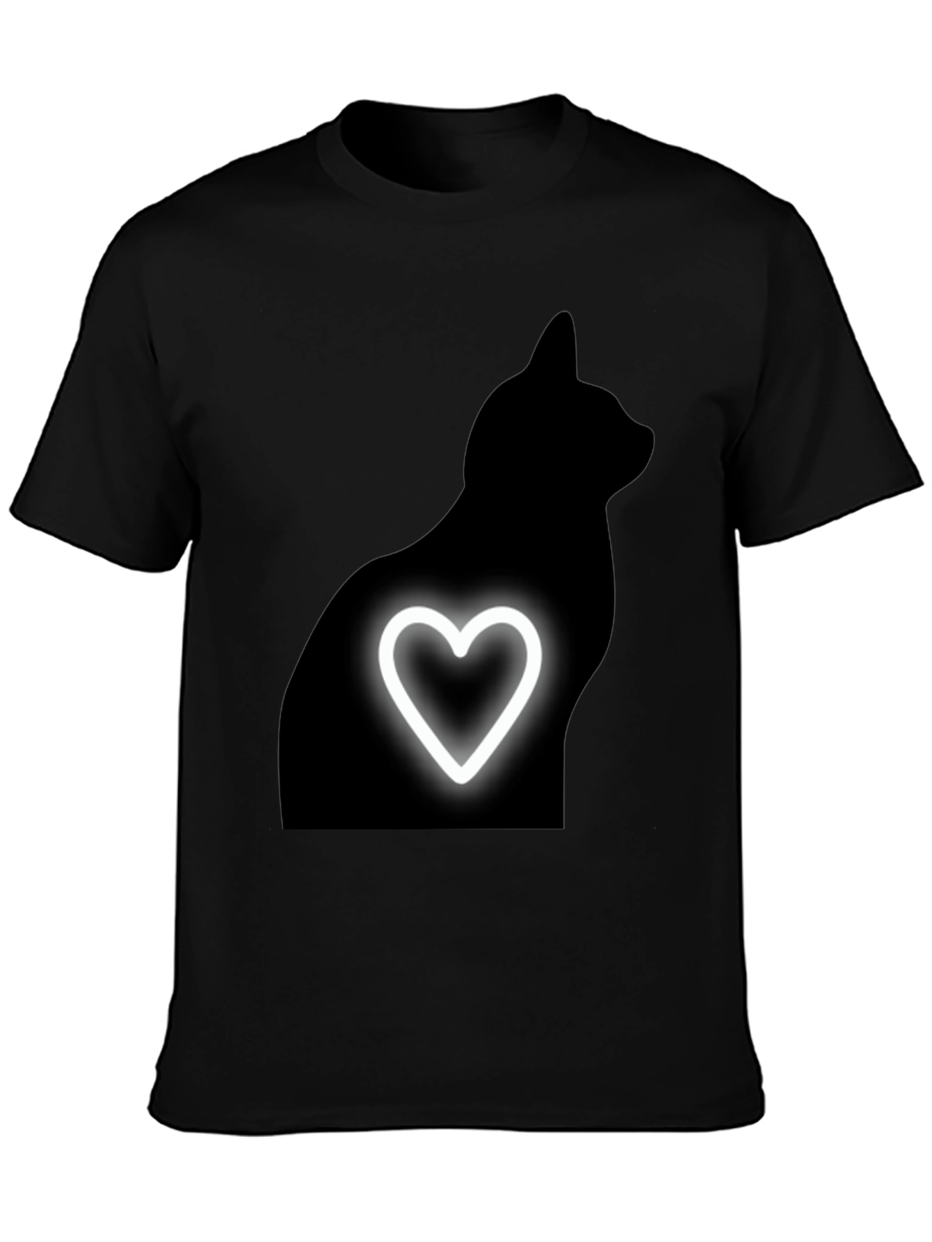 Black Cat Heart Tee - Mens Graphic T-Shirt