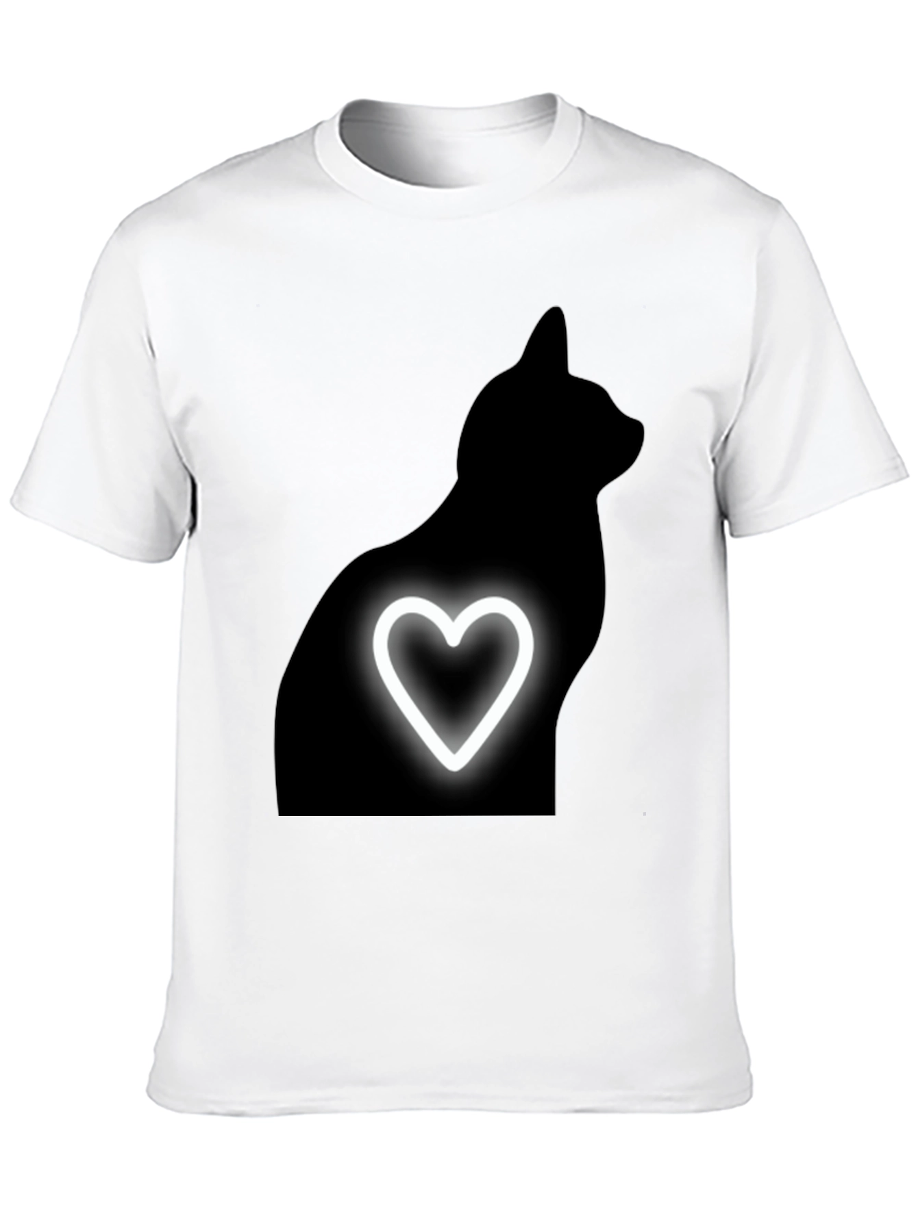 Black Cat Heart Tee - Mens Graphic T-Shirt