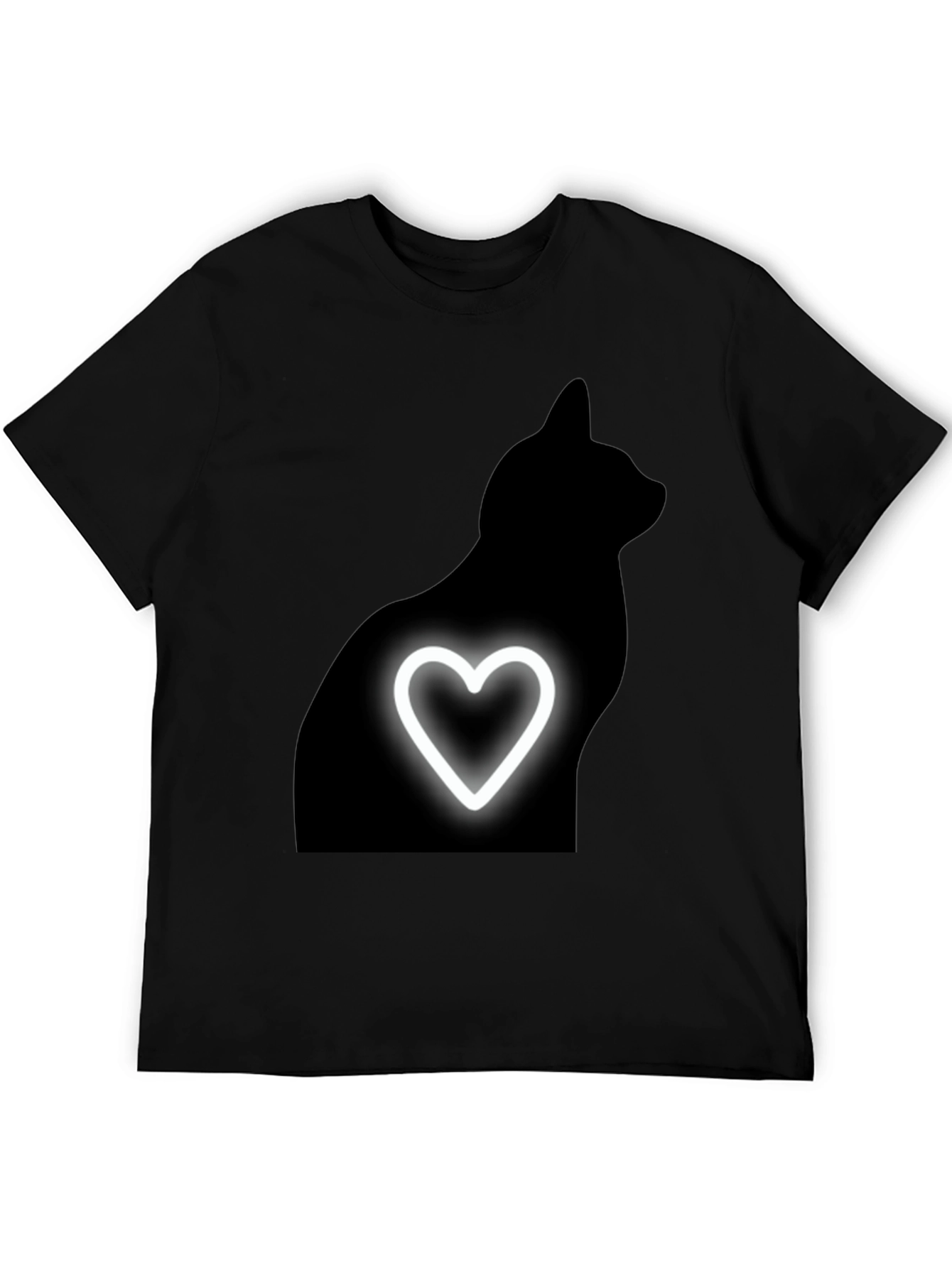 Black Cat Heart Tee - Mens Graphic T-Shirt