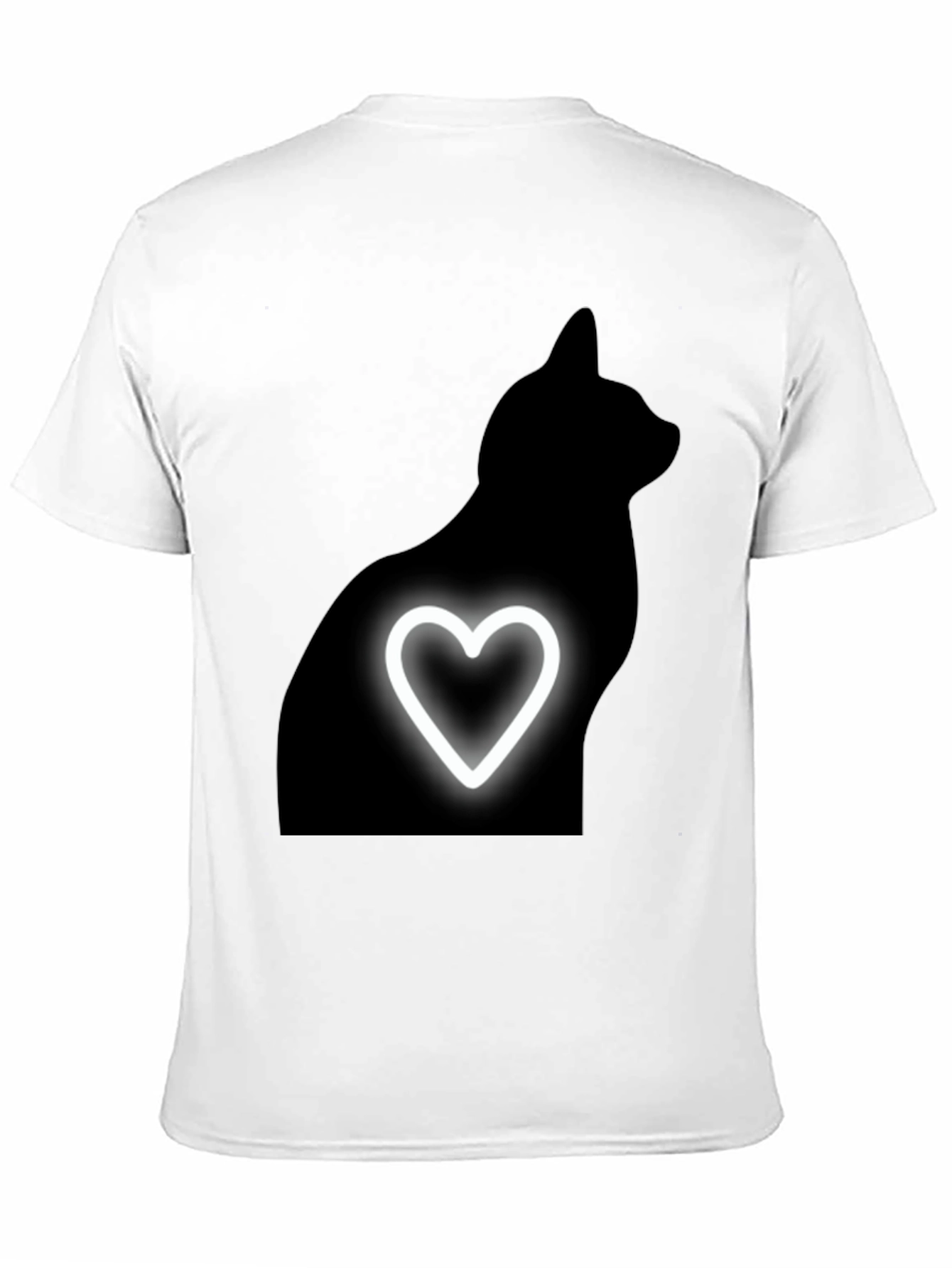 Black Cat Heart Tee - Mens Graphic T-Shirt