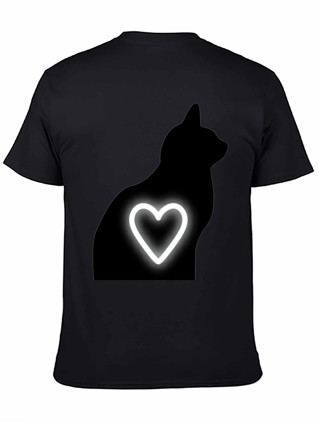 Black Cat Heart Tee - Mens Graphic T-Shirt
