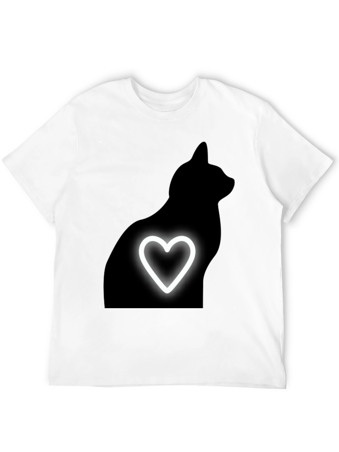 Black Cat Heart Tee - Mens Graphic T-Shirt