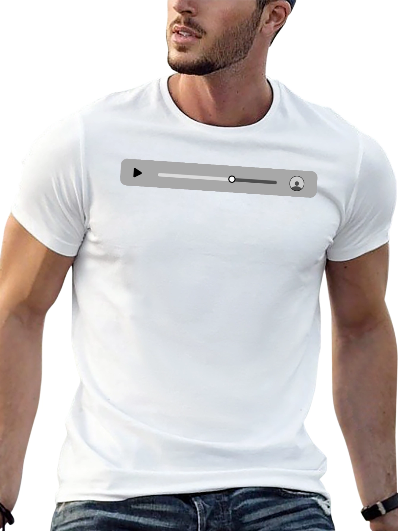 Mens Black Media Player T-Shirt