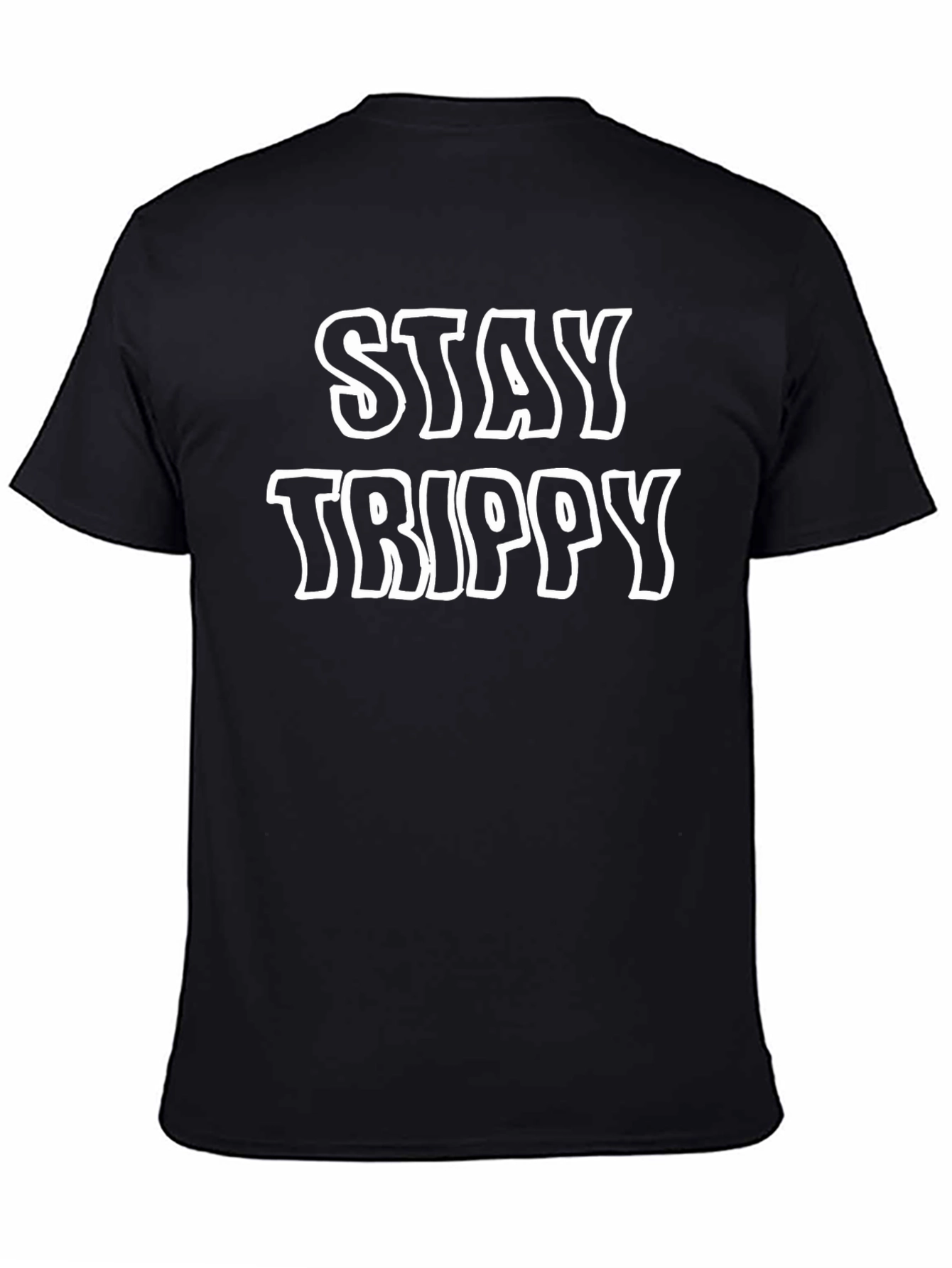 Stay Trippy Black T-Shirt - Graphic Print Tee