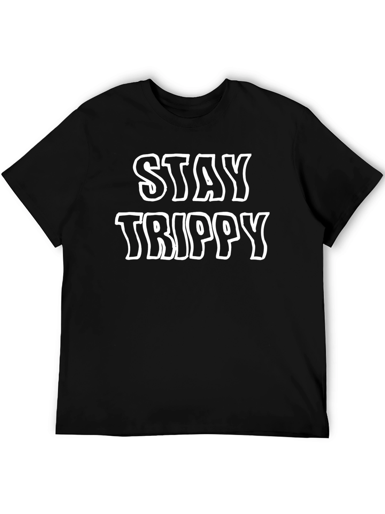Stay Trippy Black T-Shirt - Graphic Print Tee