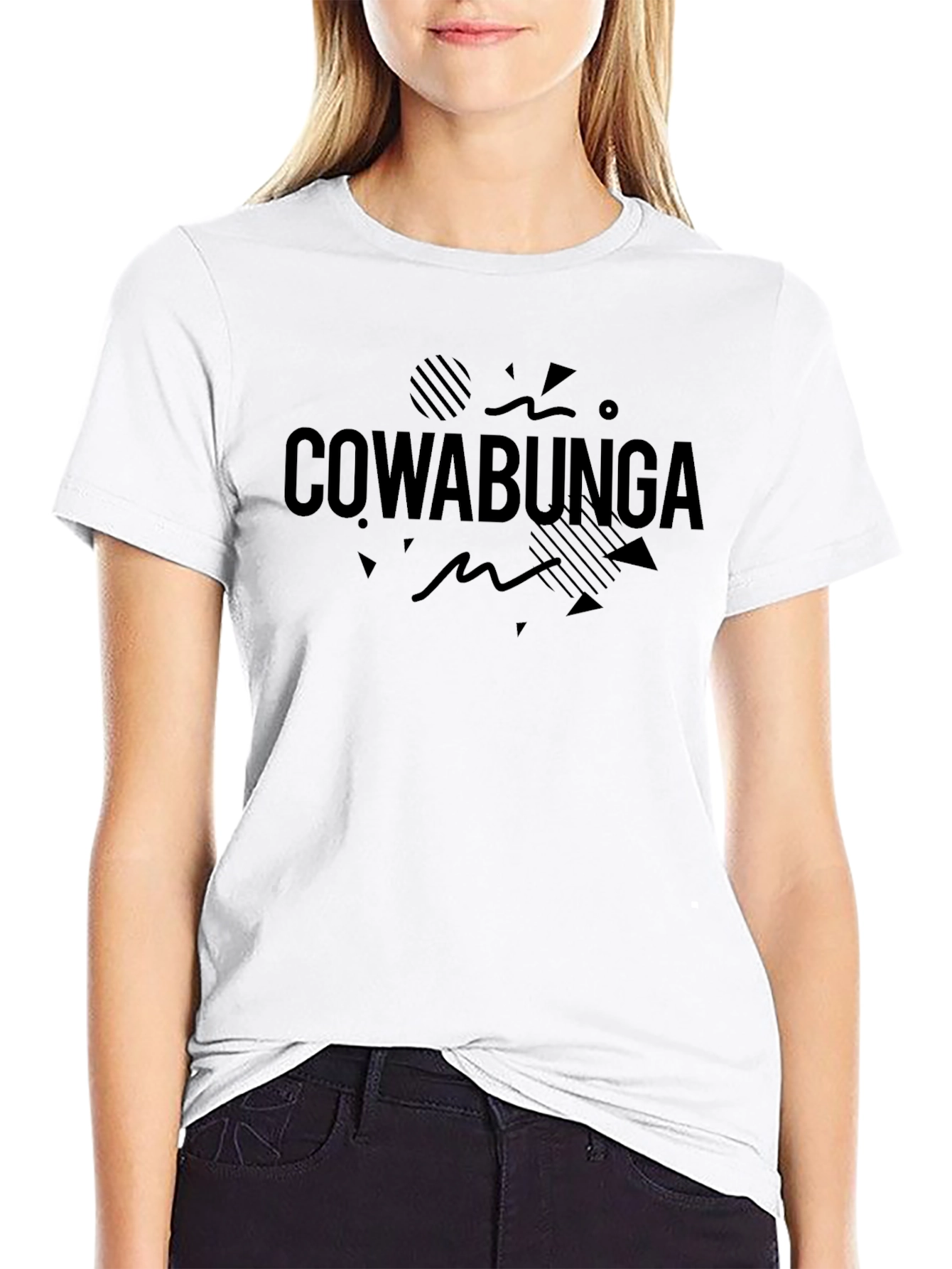 Cowabunga Graphic Tee - Black Cotton T-Shirt