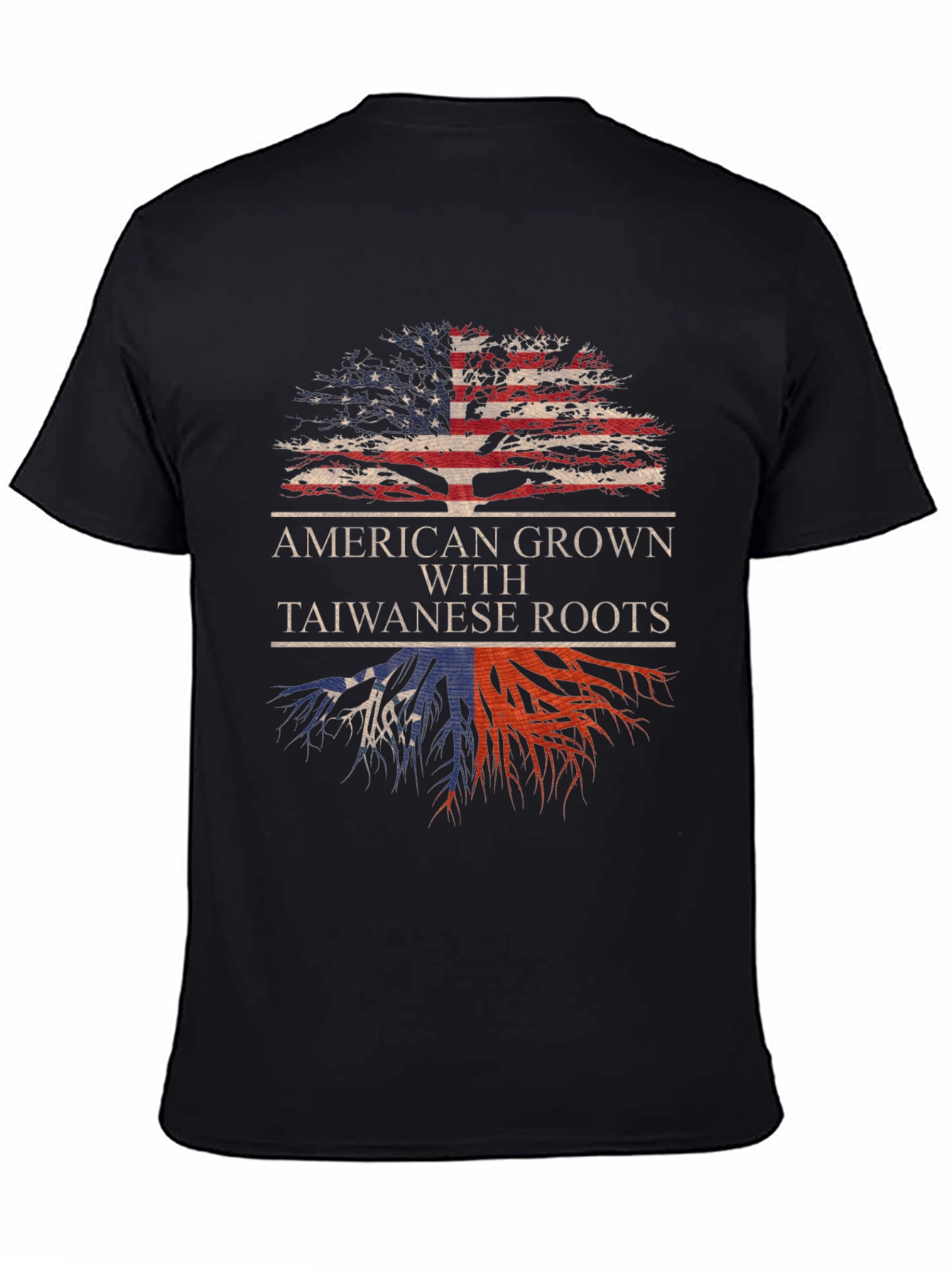 American Grown Taiwanese Roots Graphic T-Shirt