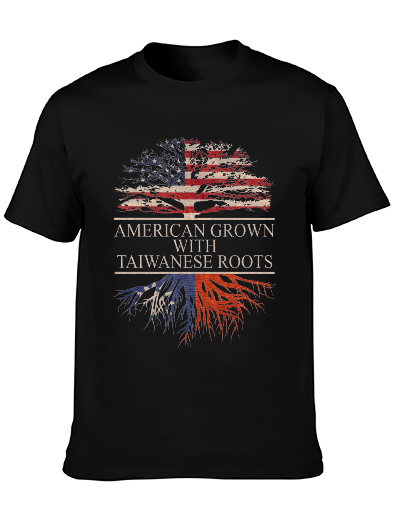 American Grown Taiwanese Roots Graphic T-Shirt