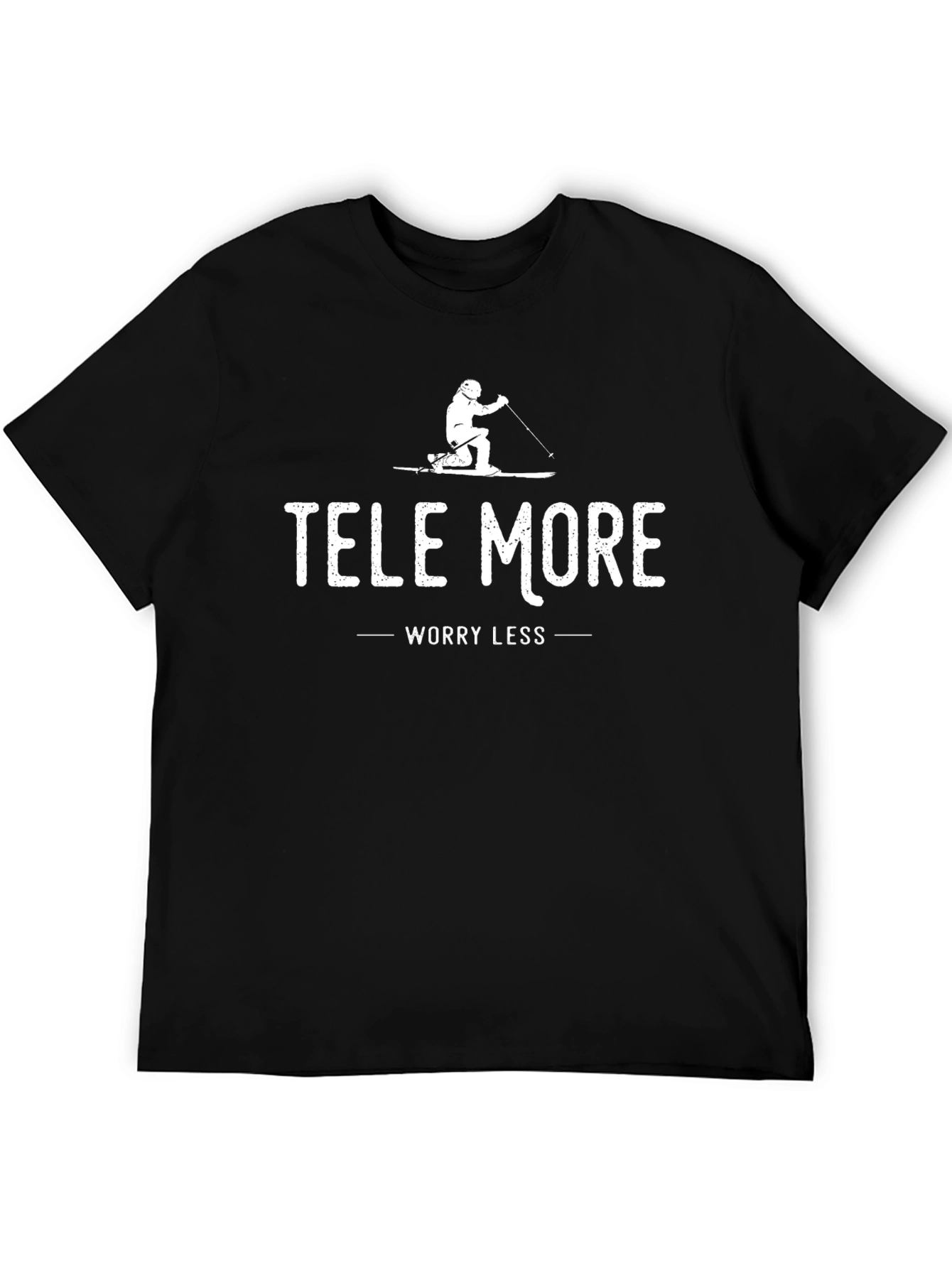 Tele More Worry Less Black T-Shirt