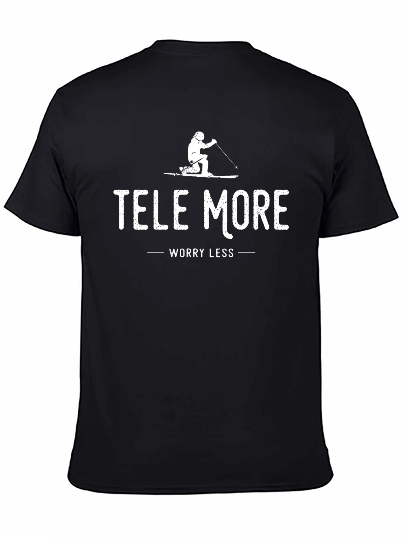 Tele More Worry Less Black T-Shirt