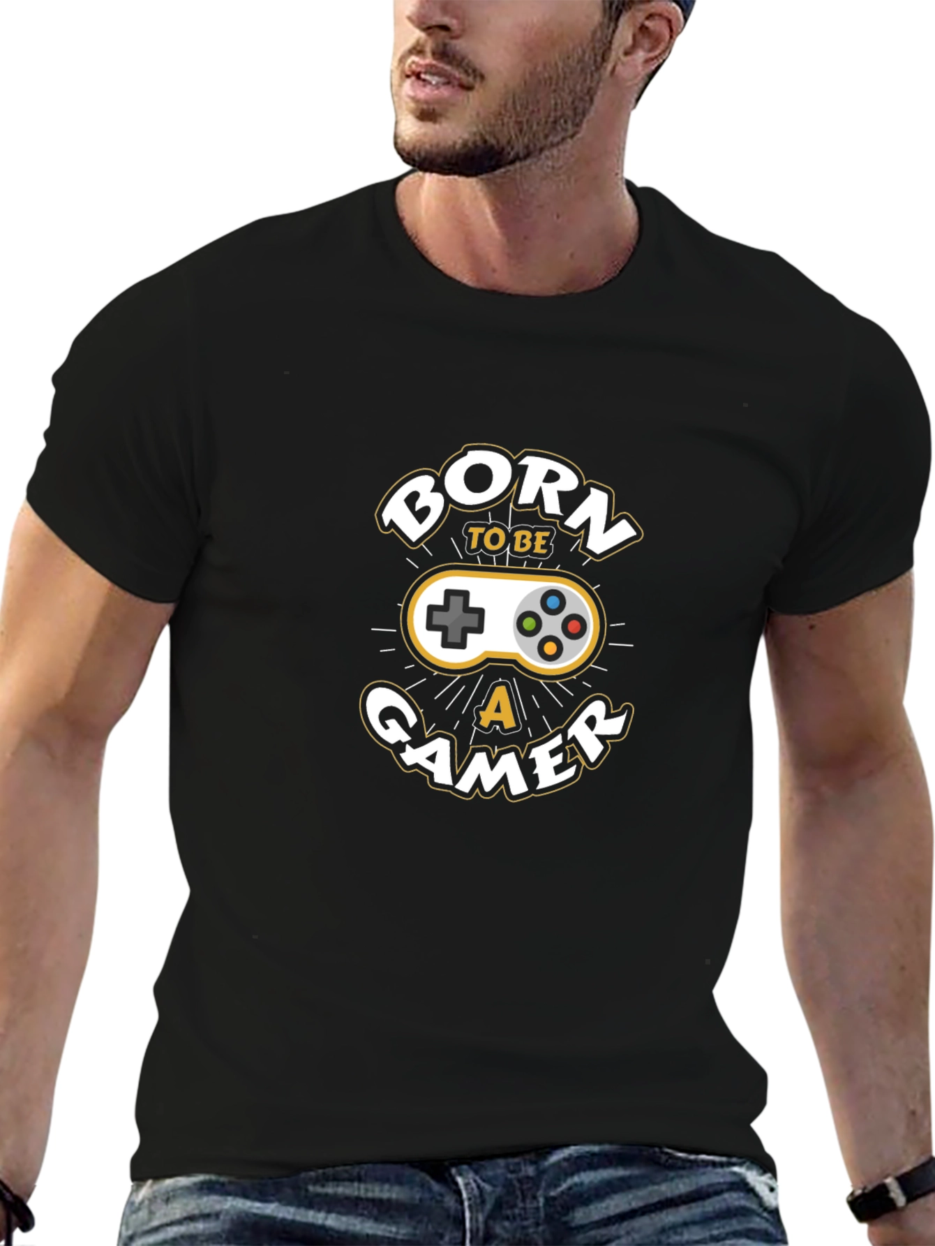 Born to Be a Gamer Black Graphic T-Shirt