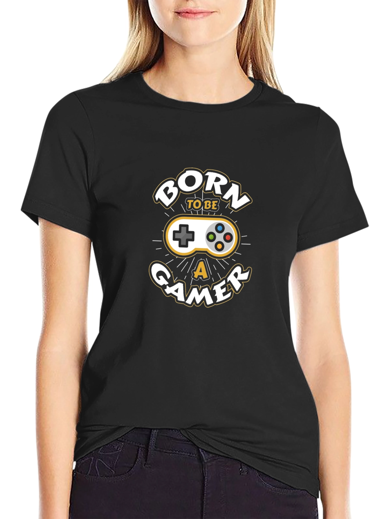 Born to Be a Gamer Black Graphic T-Shirt