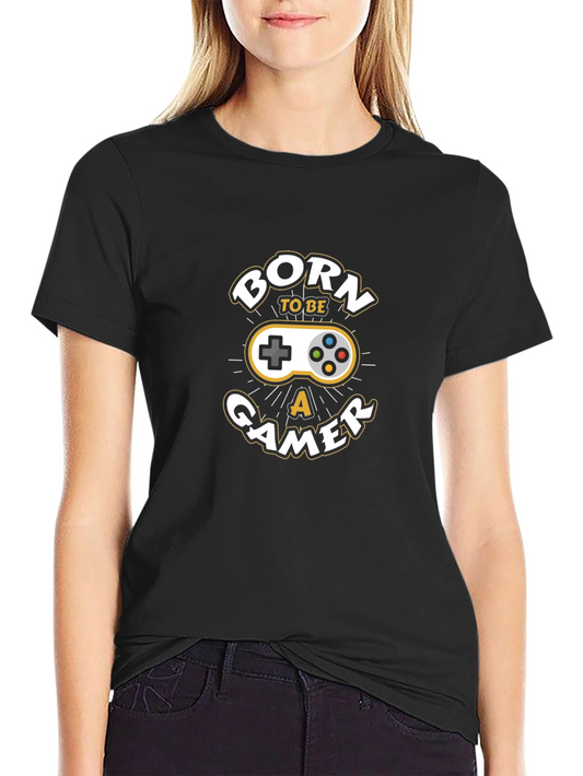Born to Be a Gamer Black Graphic T-Shirt