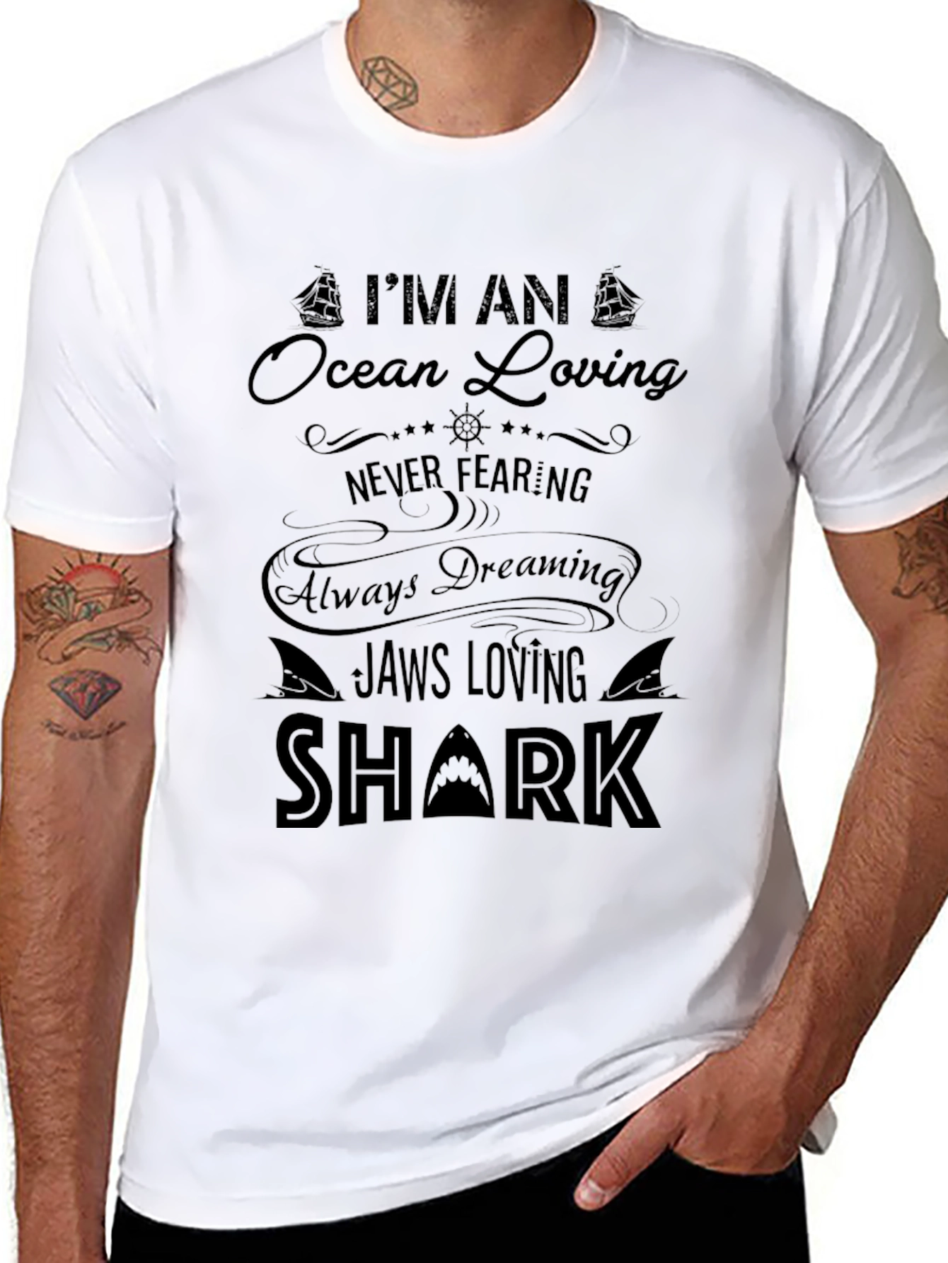 Ocean Loving Shark Graphic T-Shirt