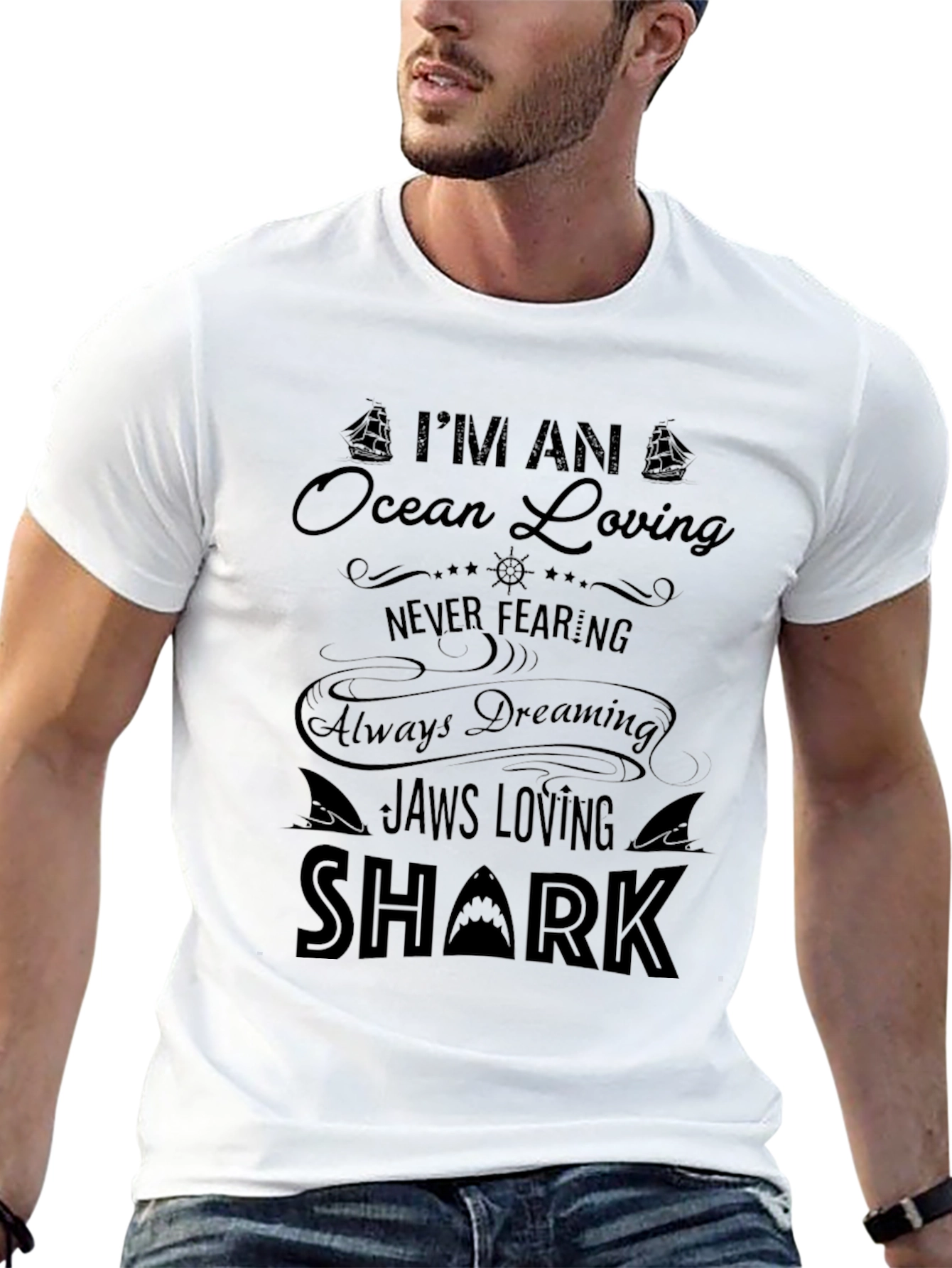 Ocean Loving Shark Graphic T-Shirt